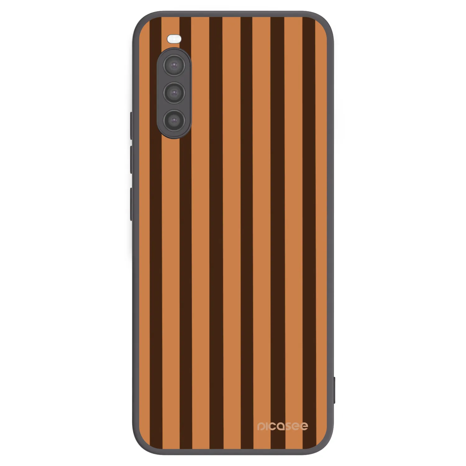 Picasee Μαύρη θήκη σιλικόνης για Sony Xperia 10 II - Caramel lines