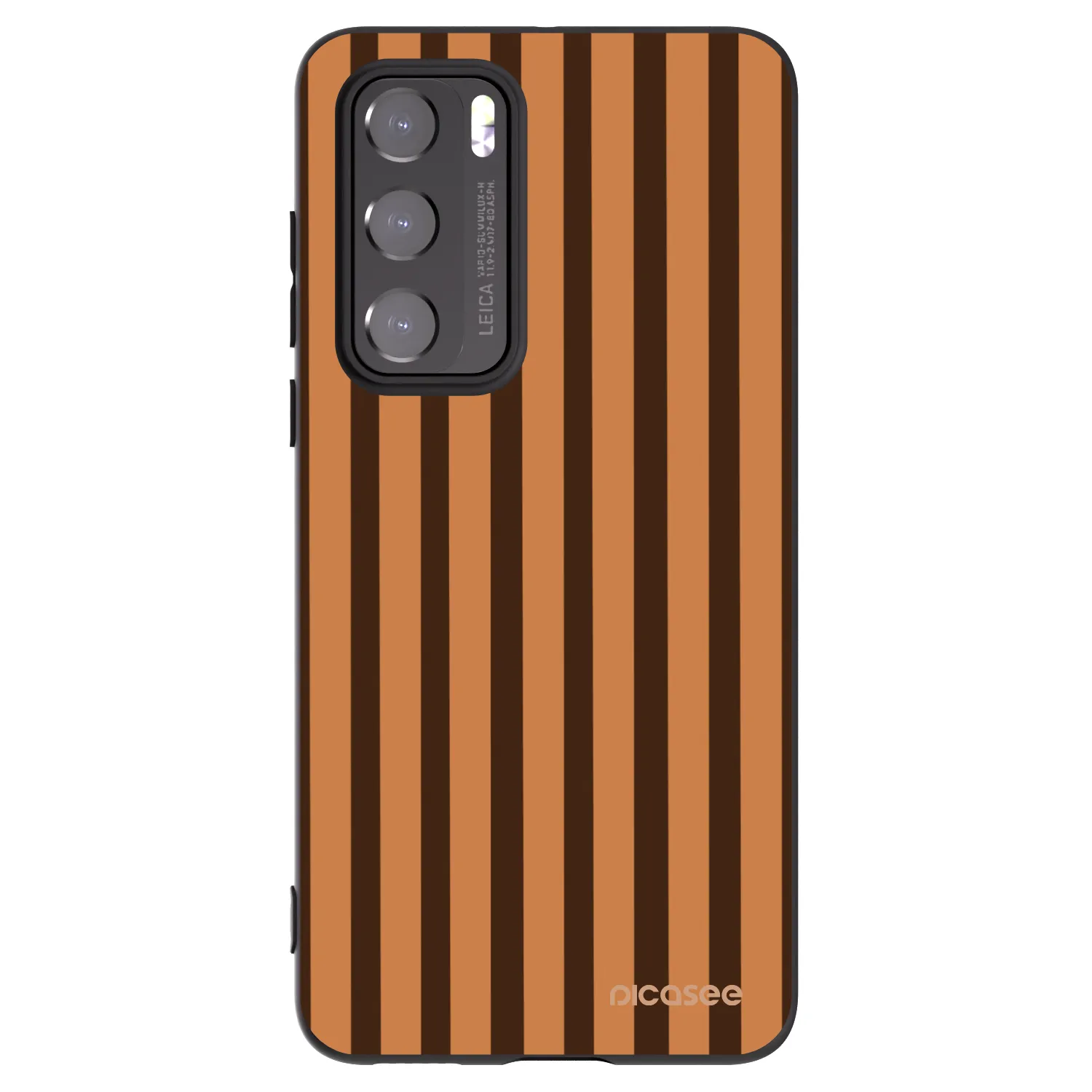 Picasee Μαύρη θήκη σιλικόνης για Huawei P40 - Caramel lines