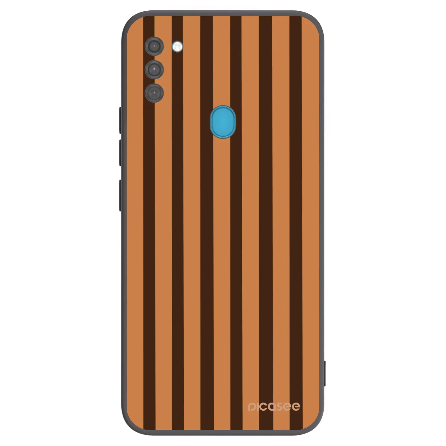 Picasee Μαύρη θήκη σιλικόνης για Samsung Galaxy M11 - Caramel lines