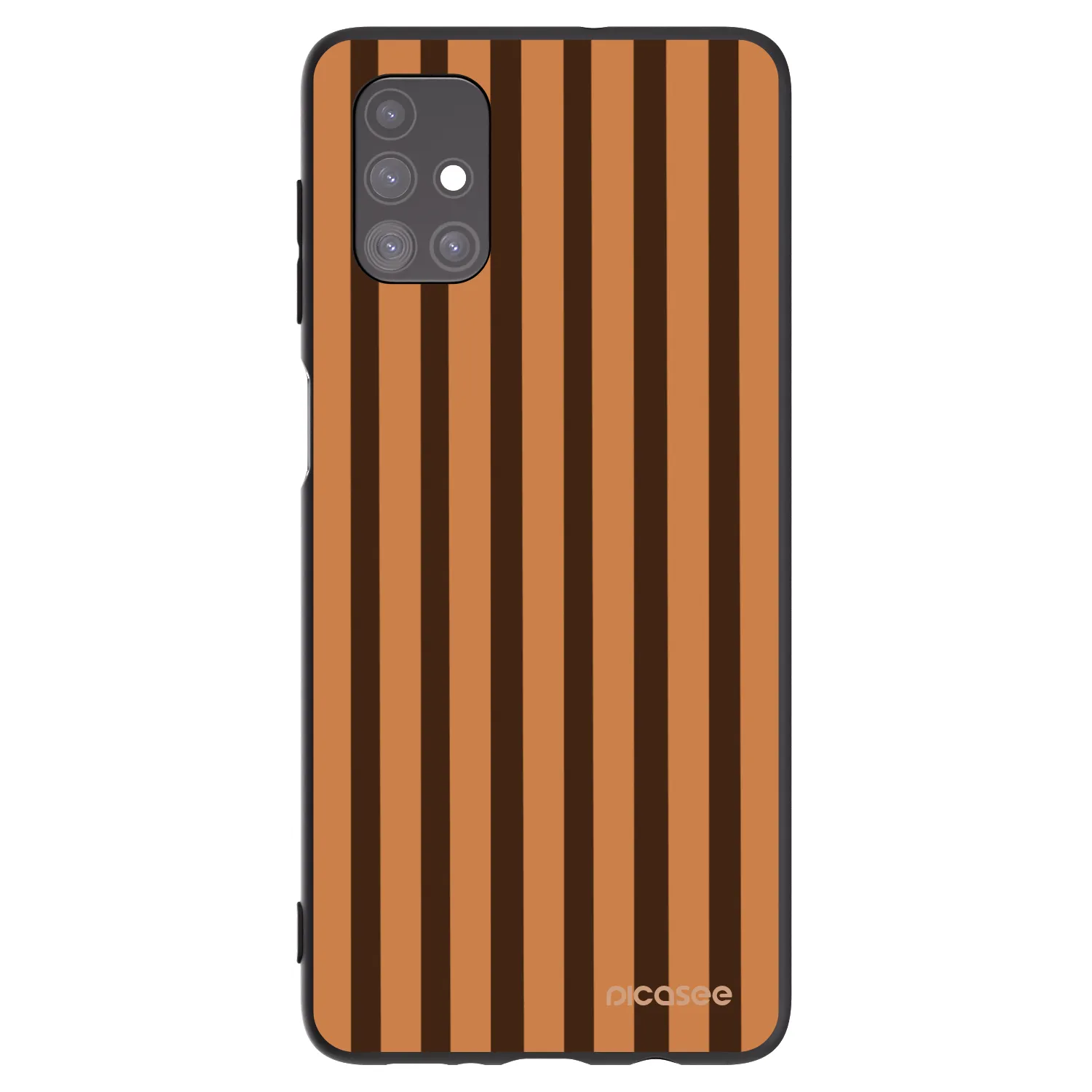 Picasee Μαύρη θήκη σιλικόνης για Samsung Galaxy M51 M515F - Caramel lines