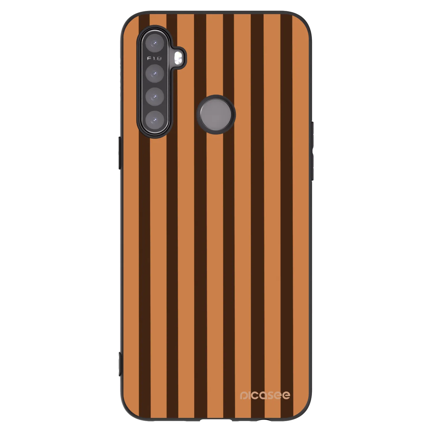 Picasee Μαύρη θήκη σιλικόνης για Realme 6i - Caramel lines