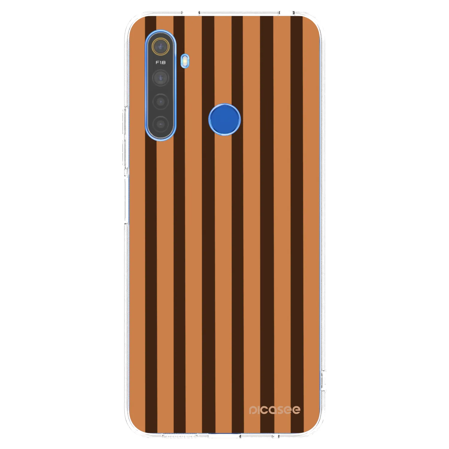 Picasee διαφανής θήκη σιλικόνης Realme 5 - Caramel lines