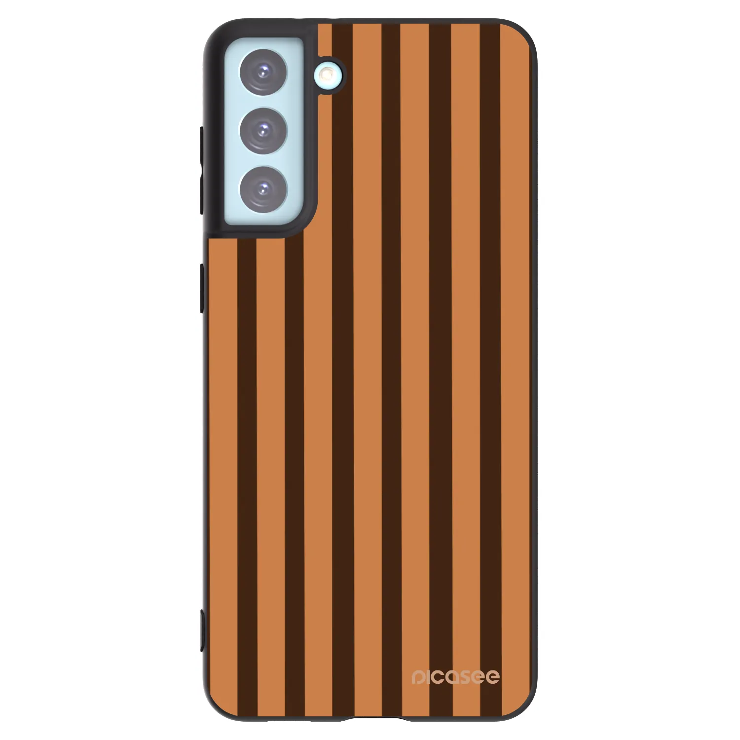 Picasee Μαύρη θήκη σιλικόνης για Samsung Galaxy S21+ 5G G996F - Caramel lines