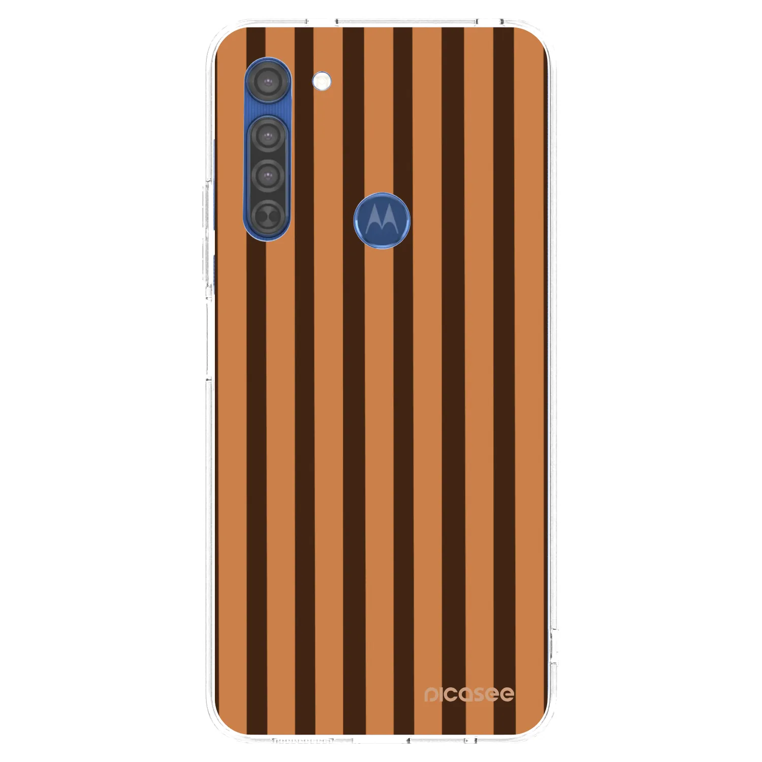 Picasee διαφανής θήκη σιλικόνης Motorola Moto G8 - Caramel lines