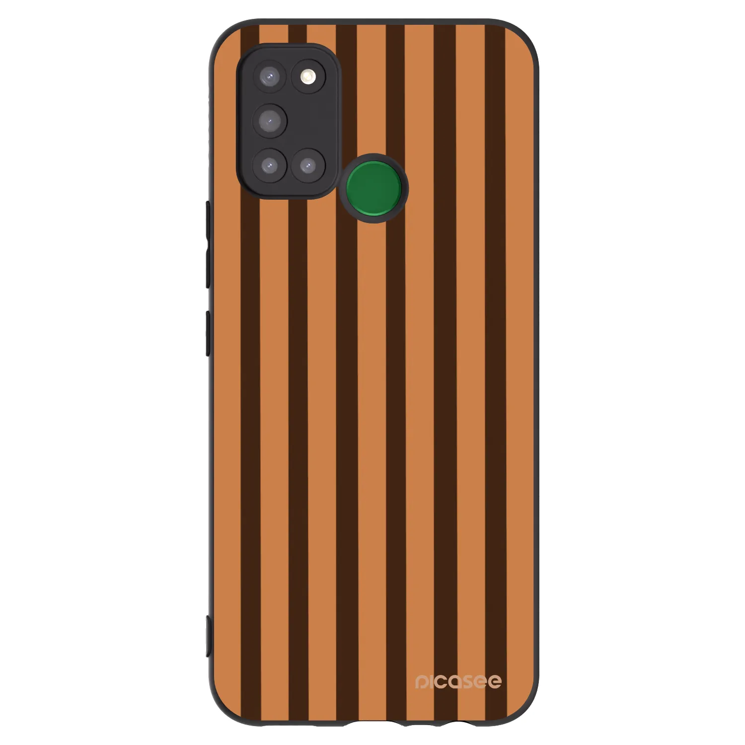 Picasee Μαύρη θήκη σιλικόνης για Realme 7i - Caramel lines