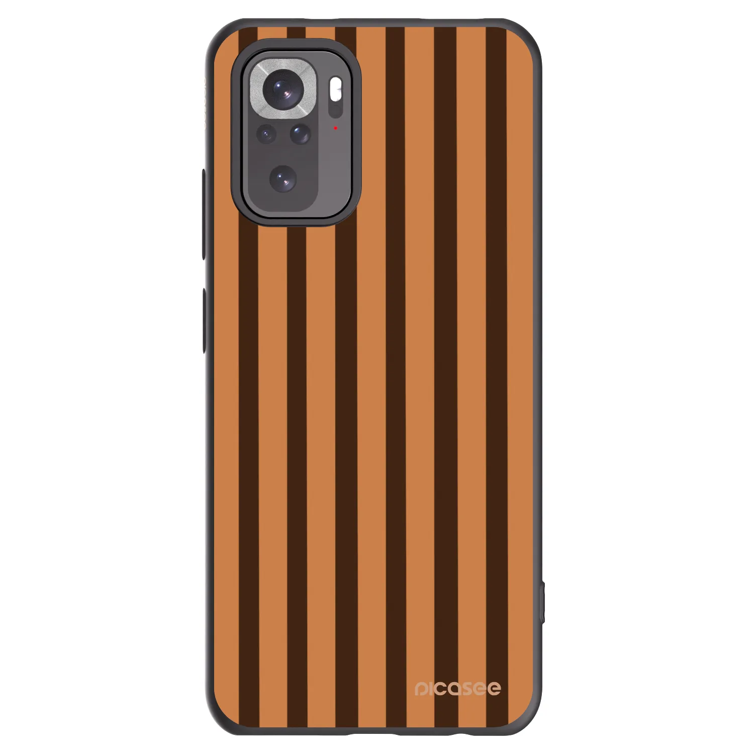 Picasee Μαύρη θήκη σιλικόνης για Xiaomi Redmi Note 10S - Caramel lines