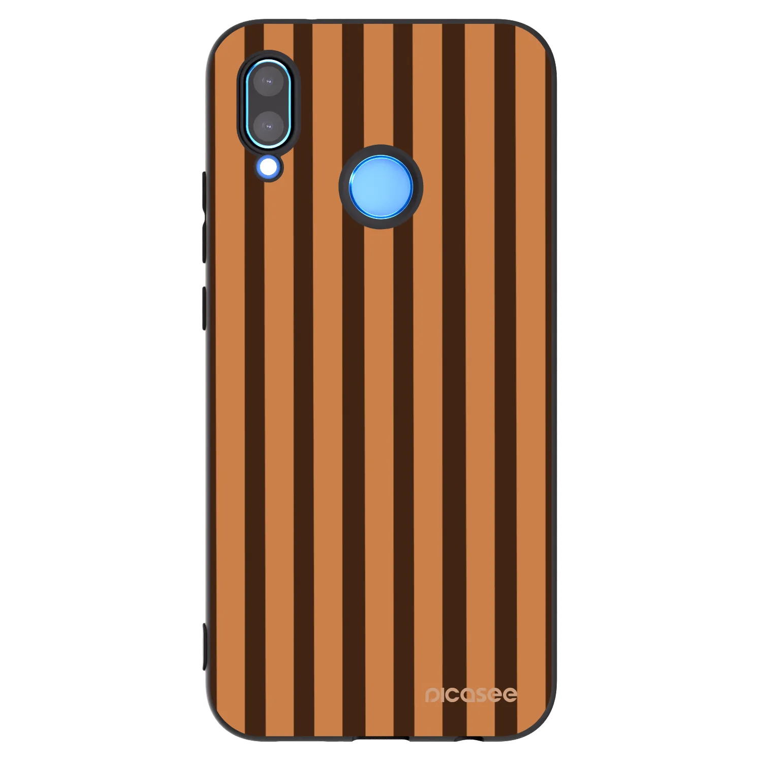 Picasee Μαύρη θήκη σιλικόνης για Huawei P20 Lite - Caramel lines