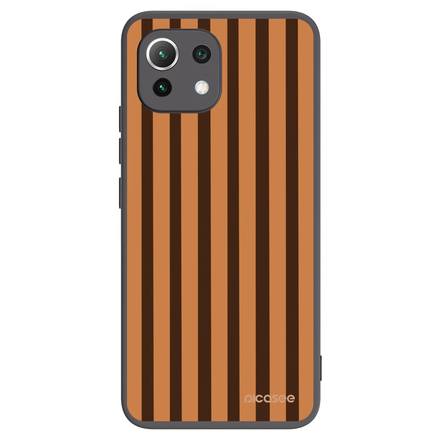 Picasee Μαύρη θήκη σιλικόνης για Xiaomi Mi 11 Lite - Caramel lines