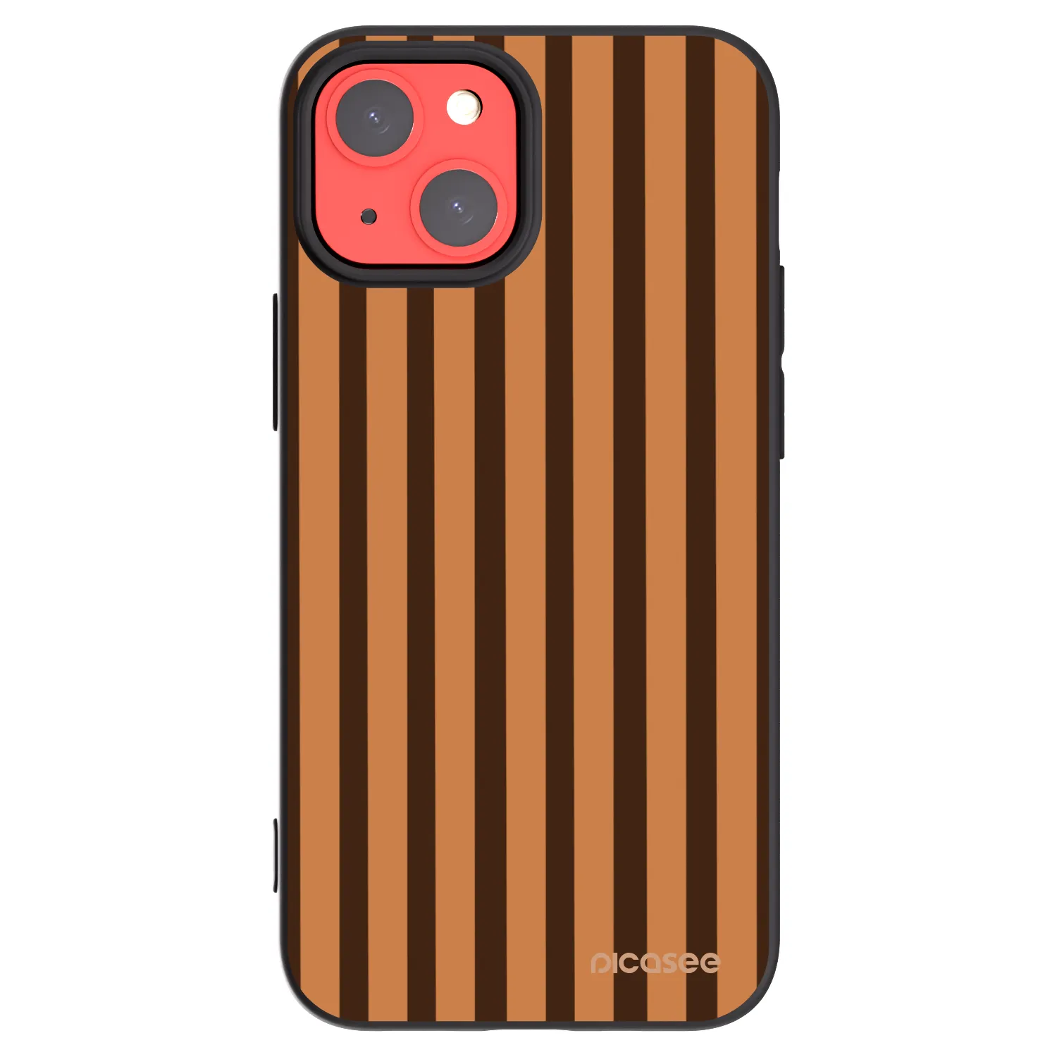Picasee Μαύρη θήκη σιλικόνης για Apple iPhone 13 mini - Caramel lines