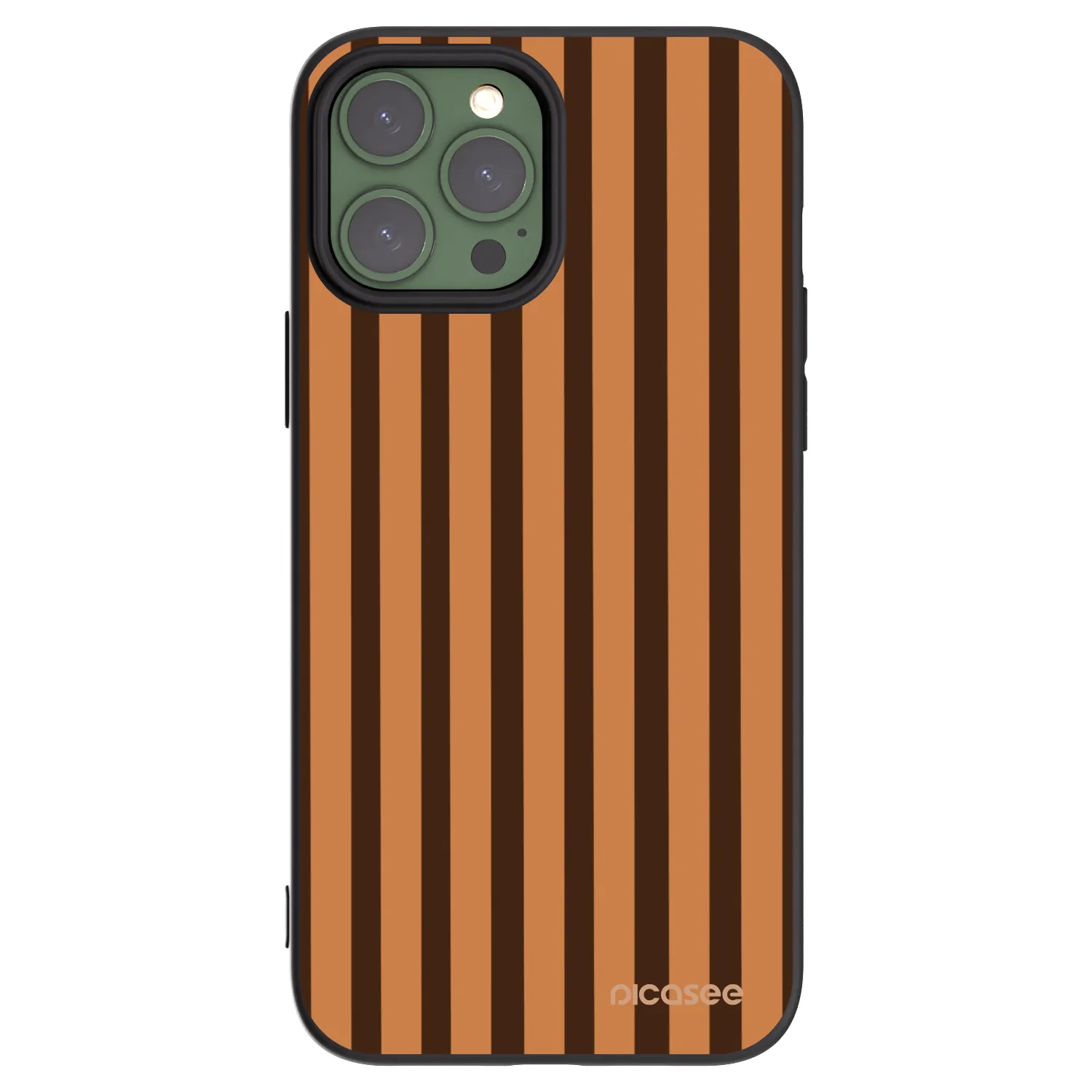 Picasee Μαύρη θήκη σιλικόνης για Apple iPhone 13 Pro Max - Caramel lines