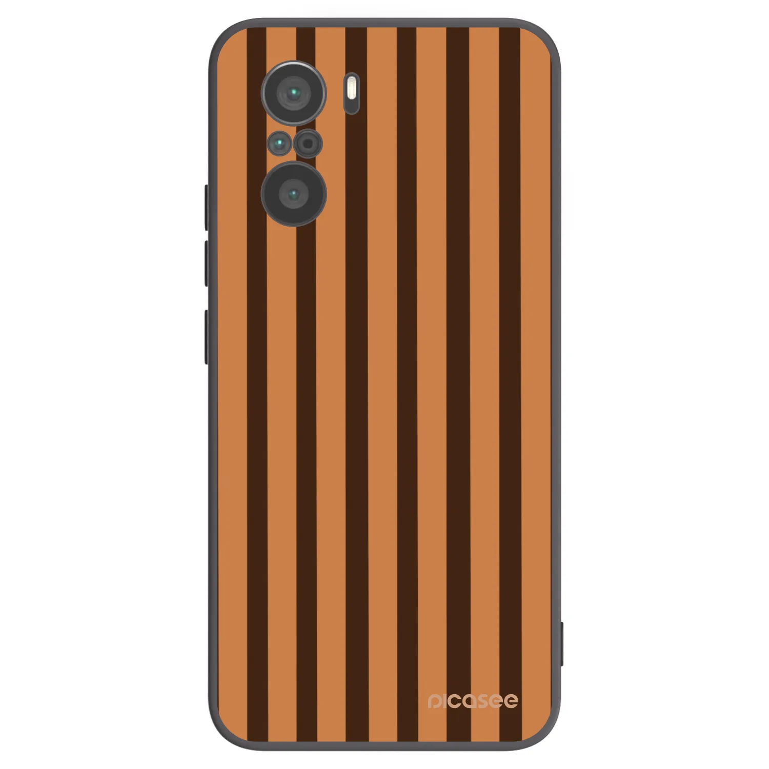 Picasee Μαύρη θήκη σιλικόνης για Xiaomi Poco F3 - Caramel lines