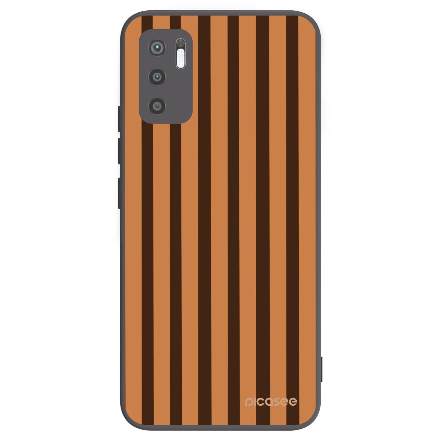 Picasee Μαύρη θήκη σιλικόνης για Xiaomi Redmi Note 10 5G - Caramel lines
