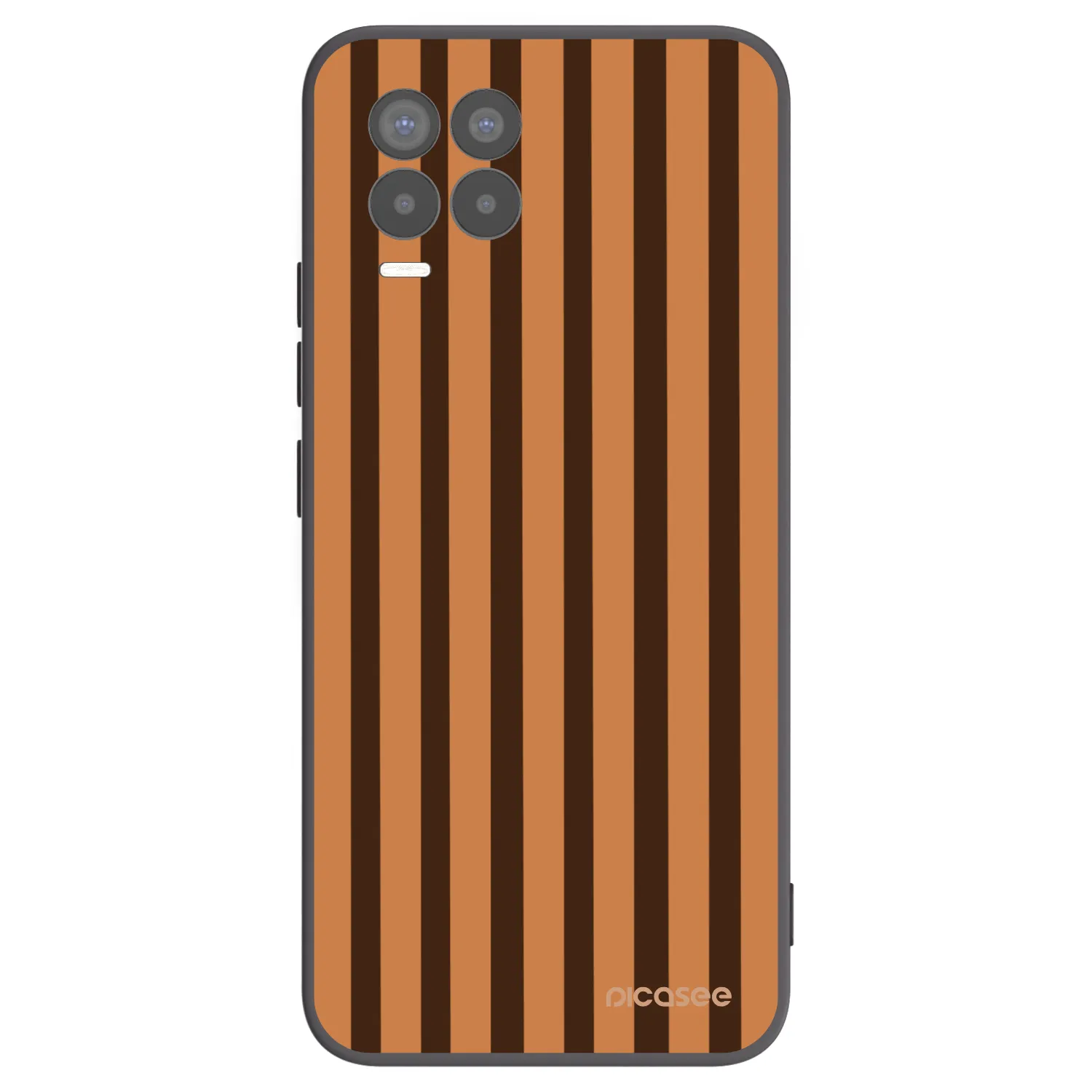 Picasee Μαύρη θήκη σιλικόνης για Realme 8 Pro - Caramel lines