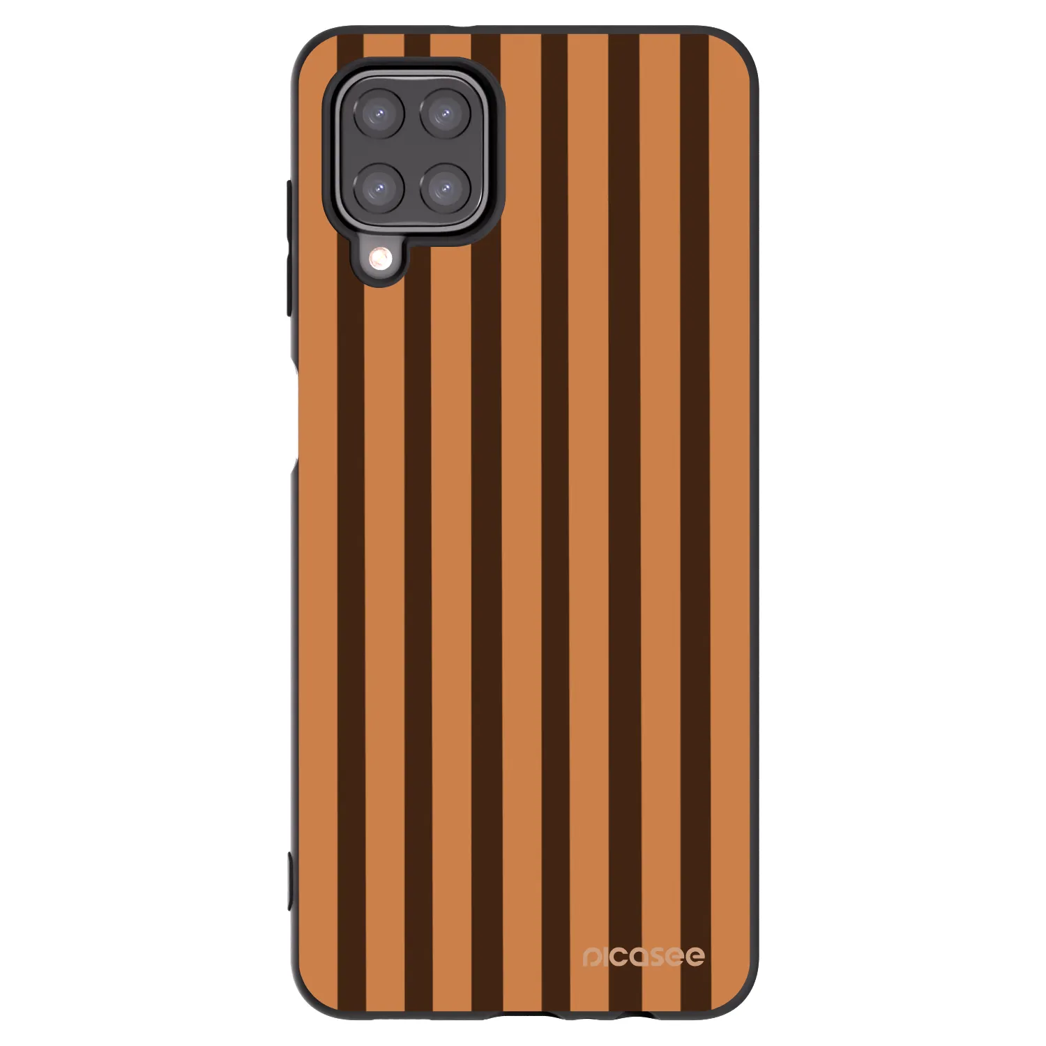 Picasee Μαύρη θήκη σιλικόνης για Samsung Galaxy M12 M127F - Caramel lines
