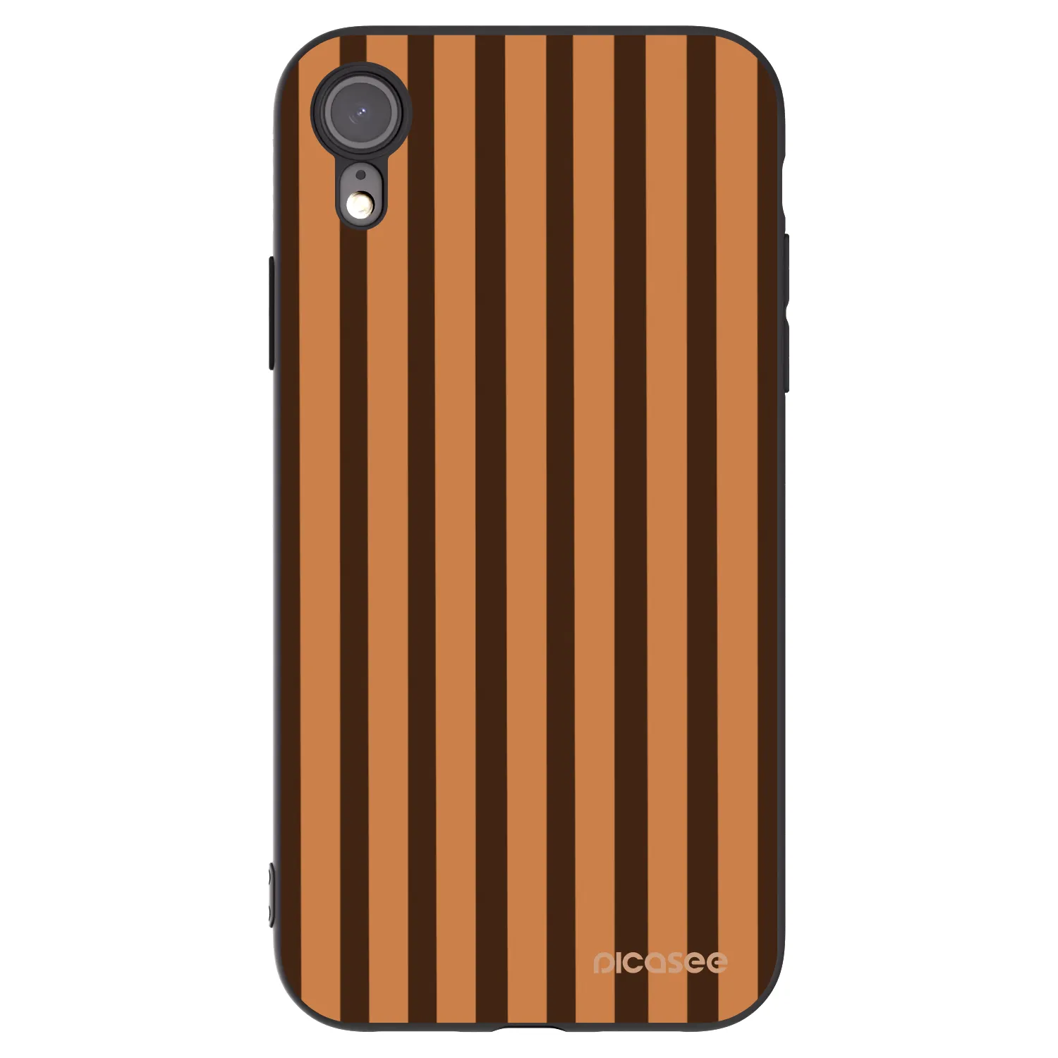 Picasee Μαύρη θήκη σιλικόνης για Apple iPhone XR - Caramel lines