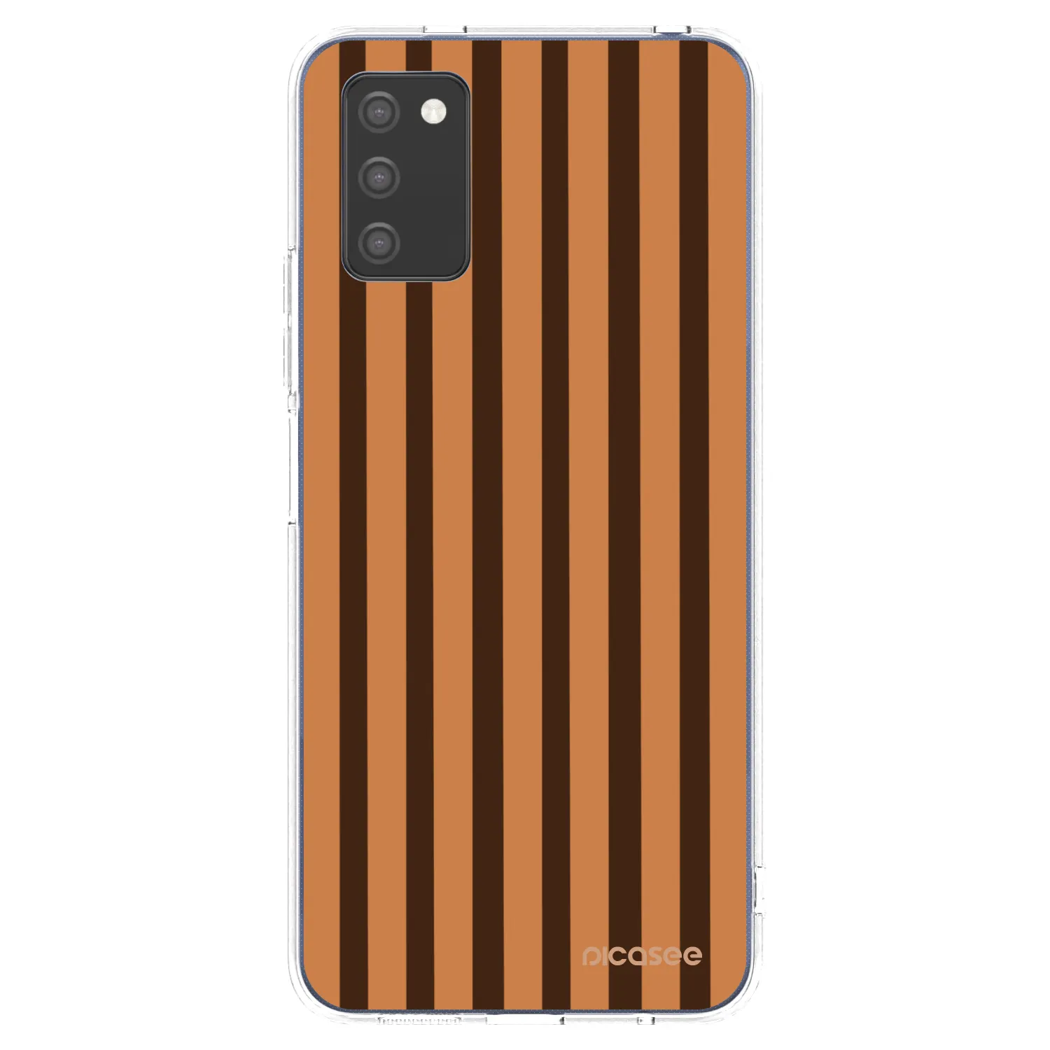 Picasee διαφανής θήκη σιλικόνης Samsung Galaxy A02s A025G - Caramel lines
