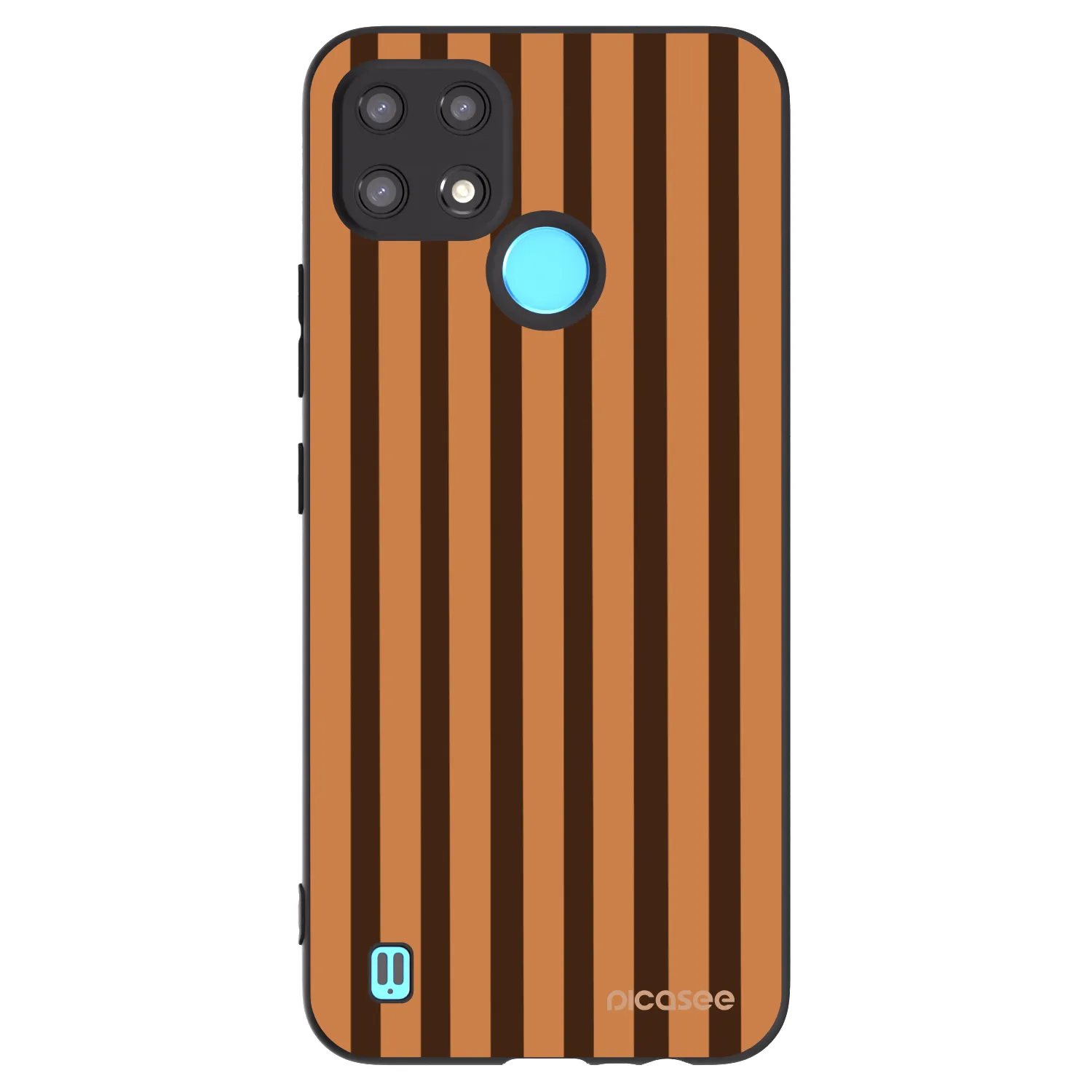 Picasee Μαύρη θήκη σιλικόνης για Realme C21 - Caramel lines