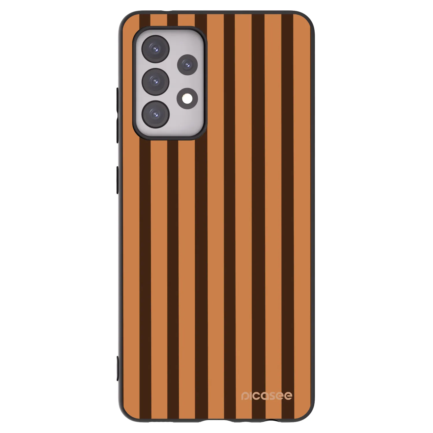 Picasee Μαύρη θήκη σιλικόνης για Samsung Galaxy A52s 5G A528B - Caramel lines
