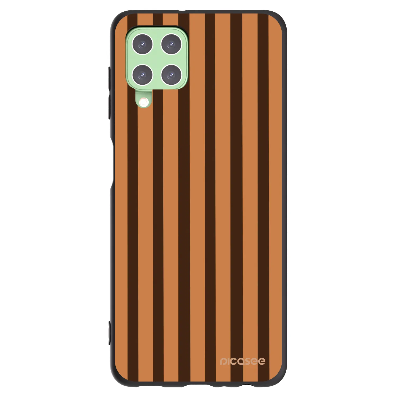 Picasee Μαύρη θήκη σιλικόνης για Samsung Galaxy A22 A225F 4G - Caramel lines
