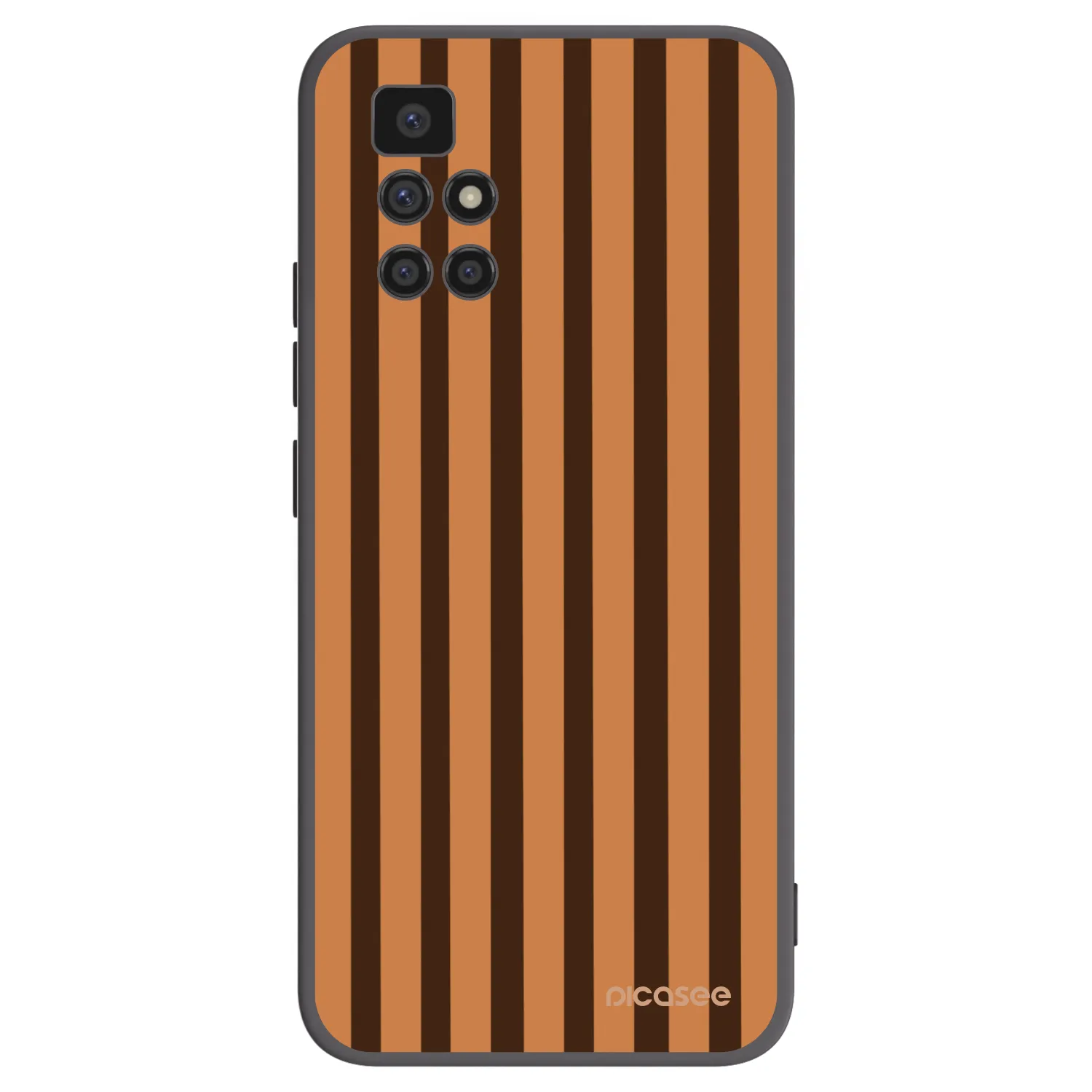 Picasee Μαύρη θήκη σιλικόνης για Xiaomi Redmi 10 - Caramel lines