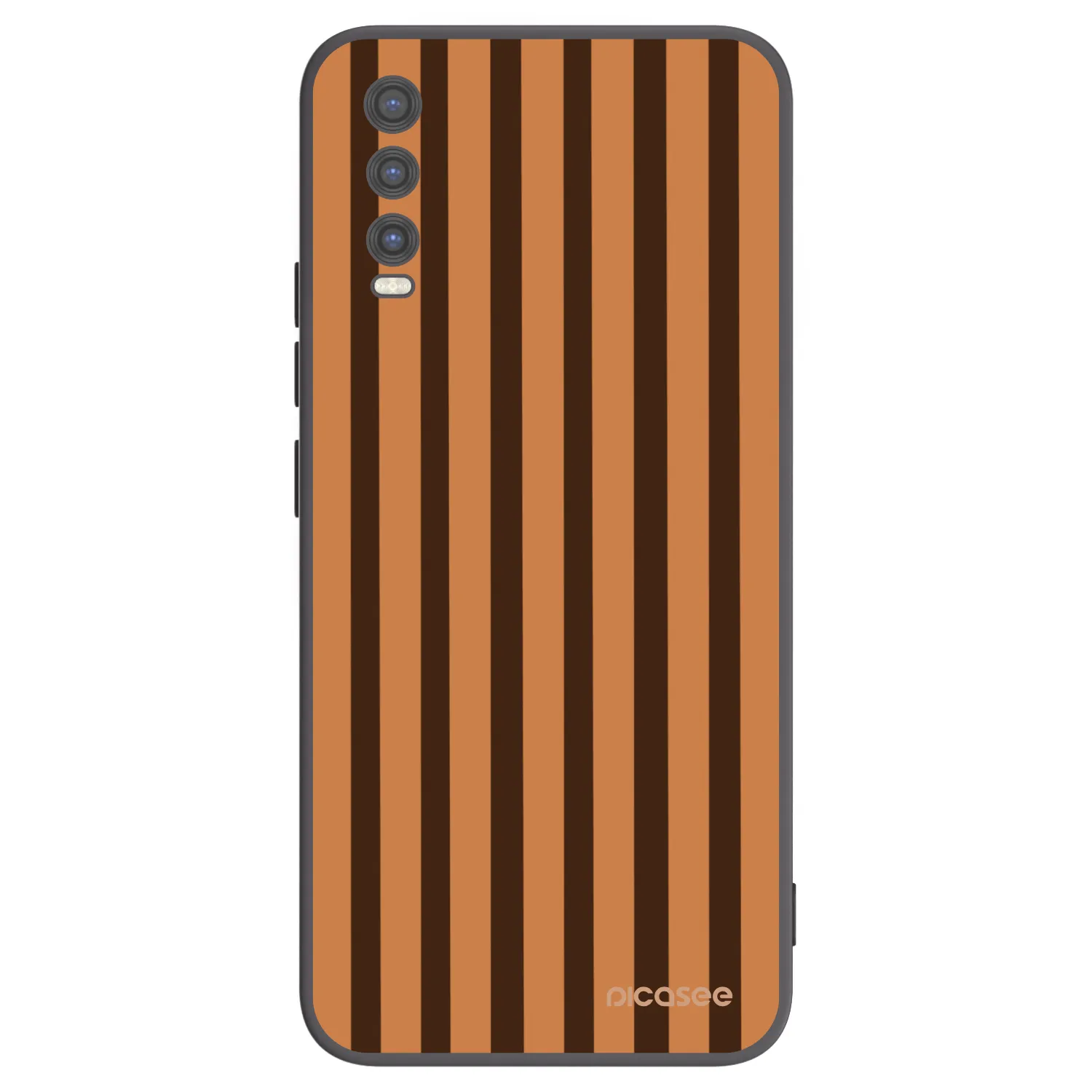 Picasee Μαύρη θήκη σιλικόνης για Vivo Y20s - Caramel lines