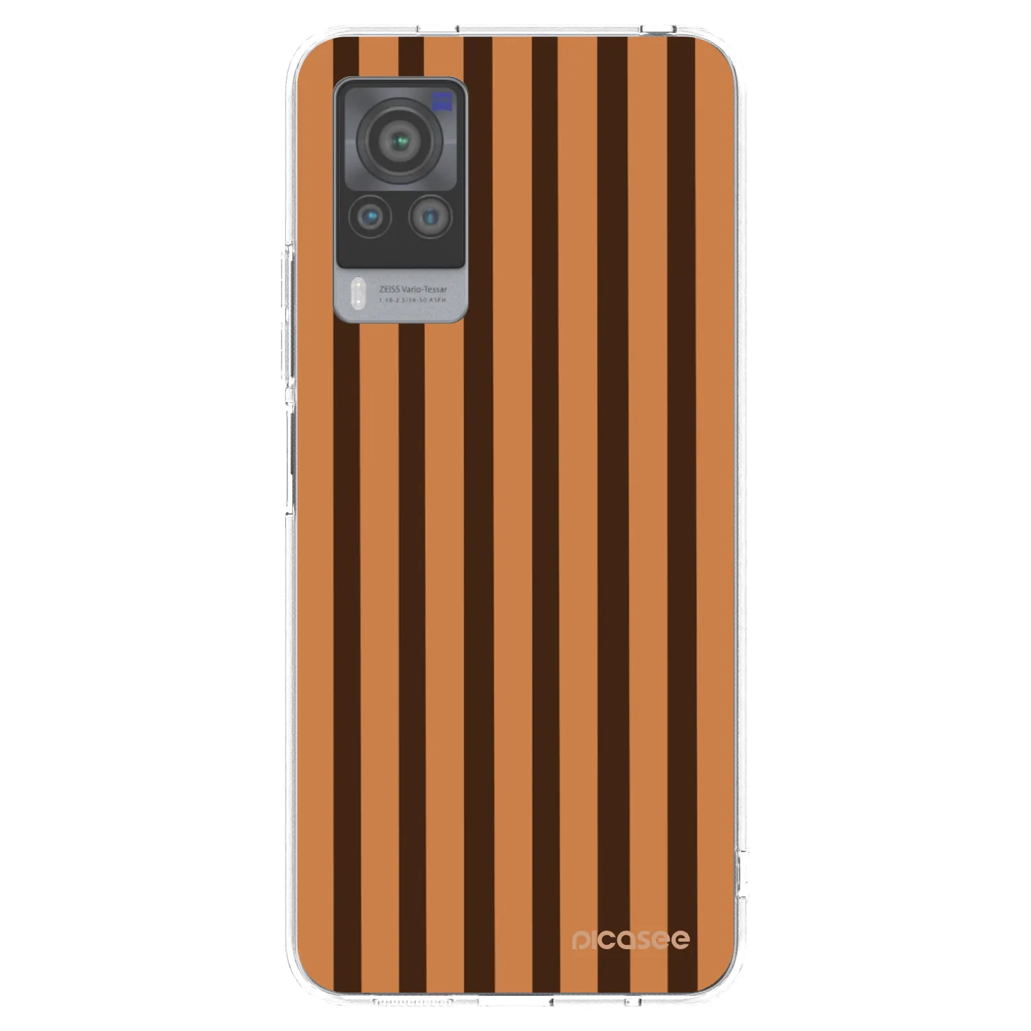 Picasee διαφανής θήκη σιλικόνης Vivo X60 Pro 5G - Caramel lines