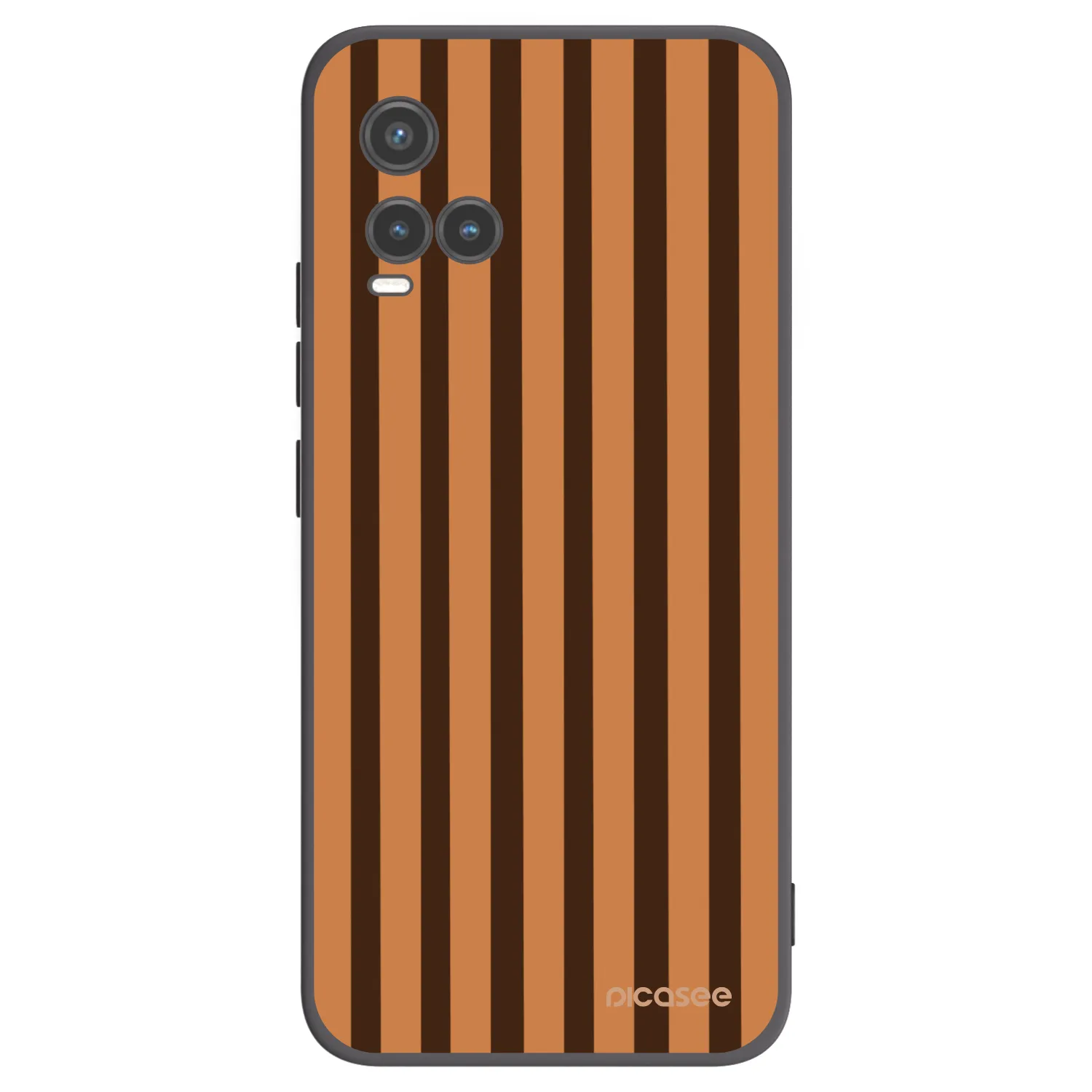Picasee Μαύρη θήκη σιλικόνης για Vivo Y33s - Caramel lines
