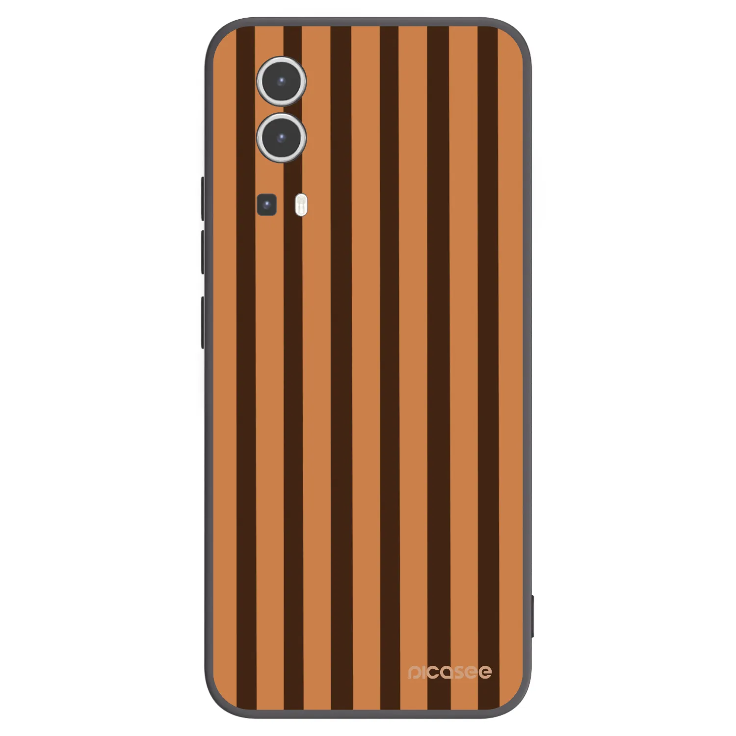 Picasee Μαύρη θήκη σιλικόνης για Vivo Y72 5G - Caramel lines
