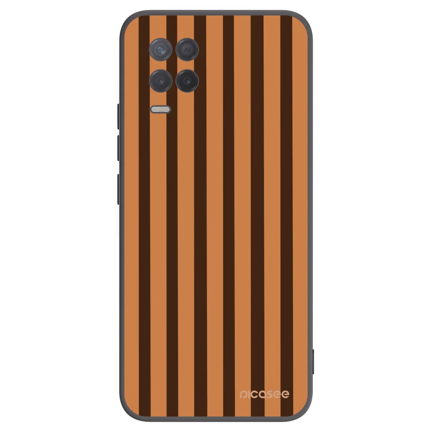 Picasee Μαύρη θήκη σιλικόνης για Realme 8 5G - Caramel lines