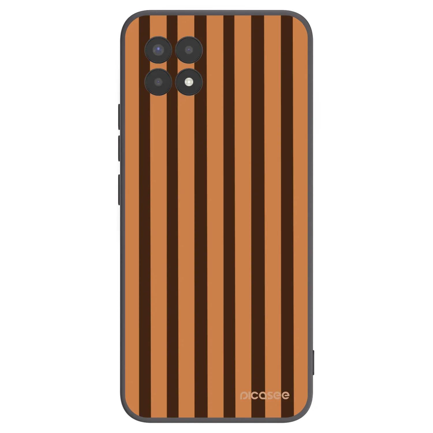 Picasee Μαύρη θήκη σιλικόνης για Realme 8i - Caramel lines