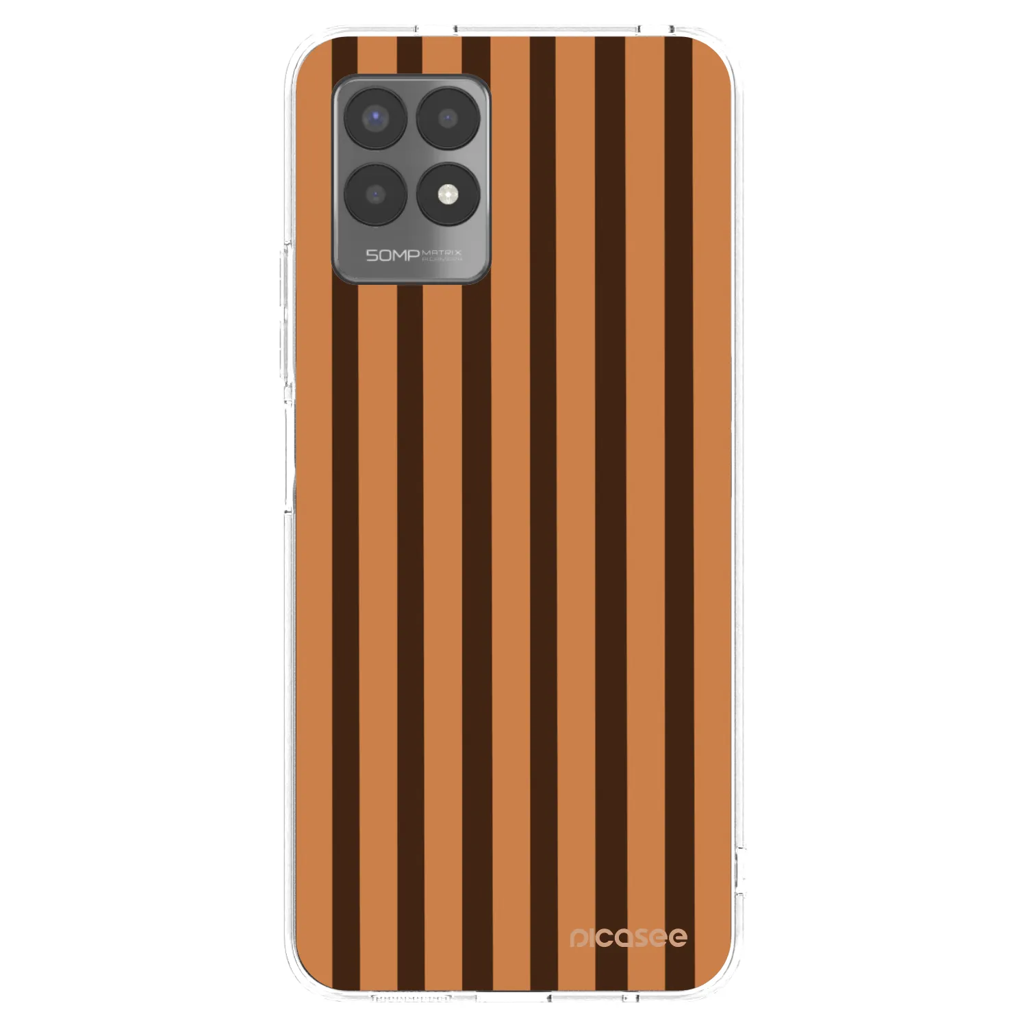 Picasee διαφανής θήκη σιλικόνης Realme 8i - Caramel lines