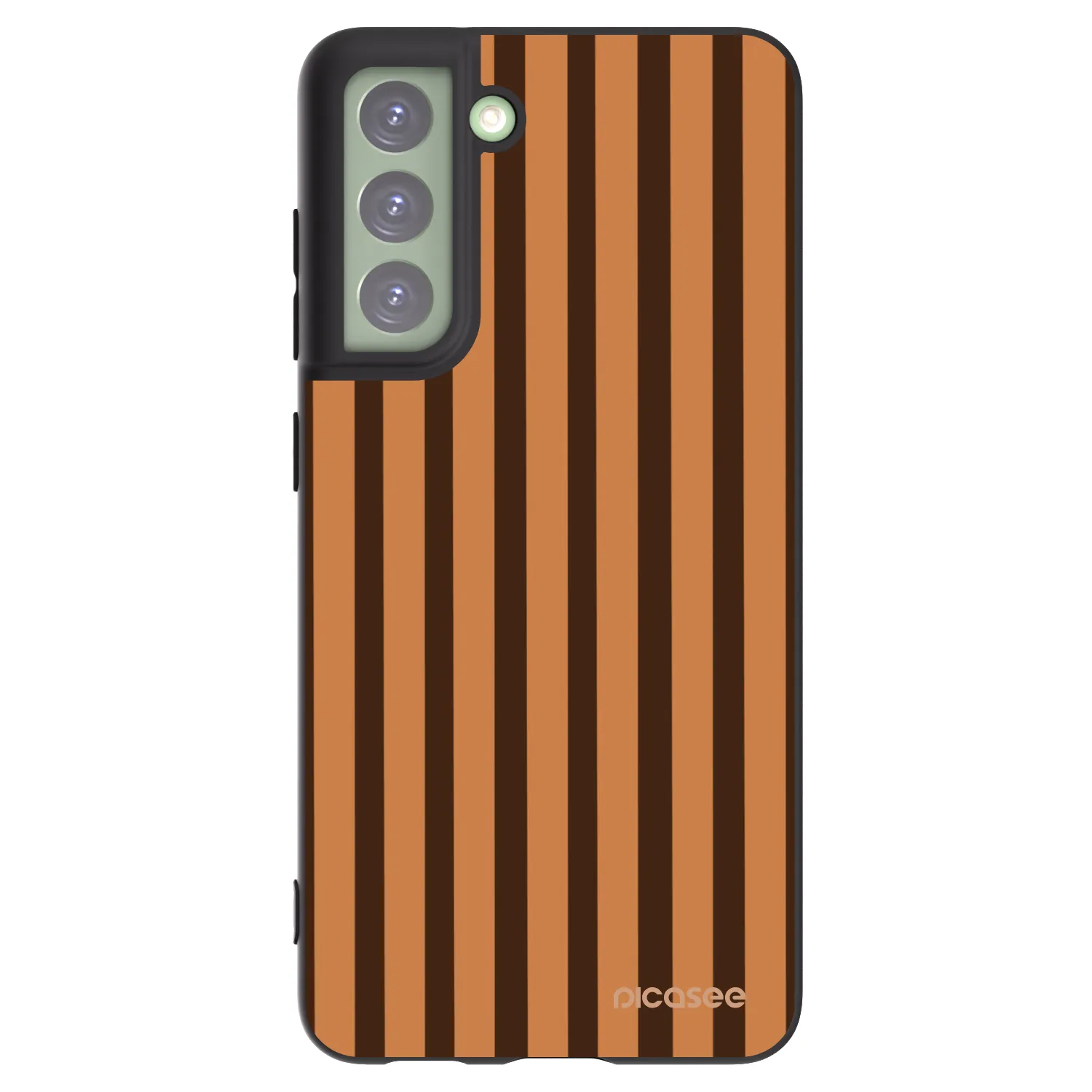 Picasee Μαύρη θήκη σιλικόνης για Samsung Galaxy S21 FE 5G - Caramel lines