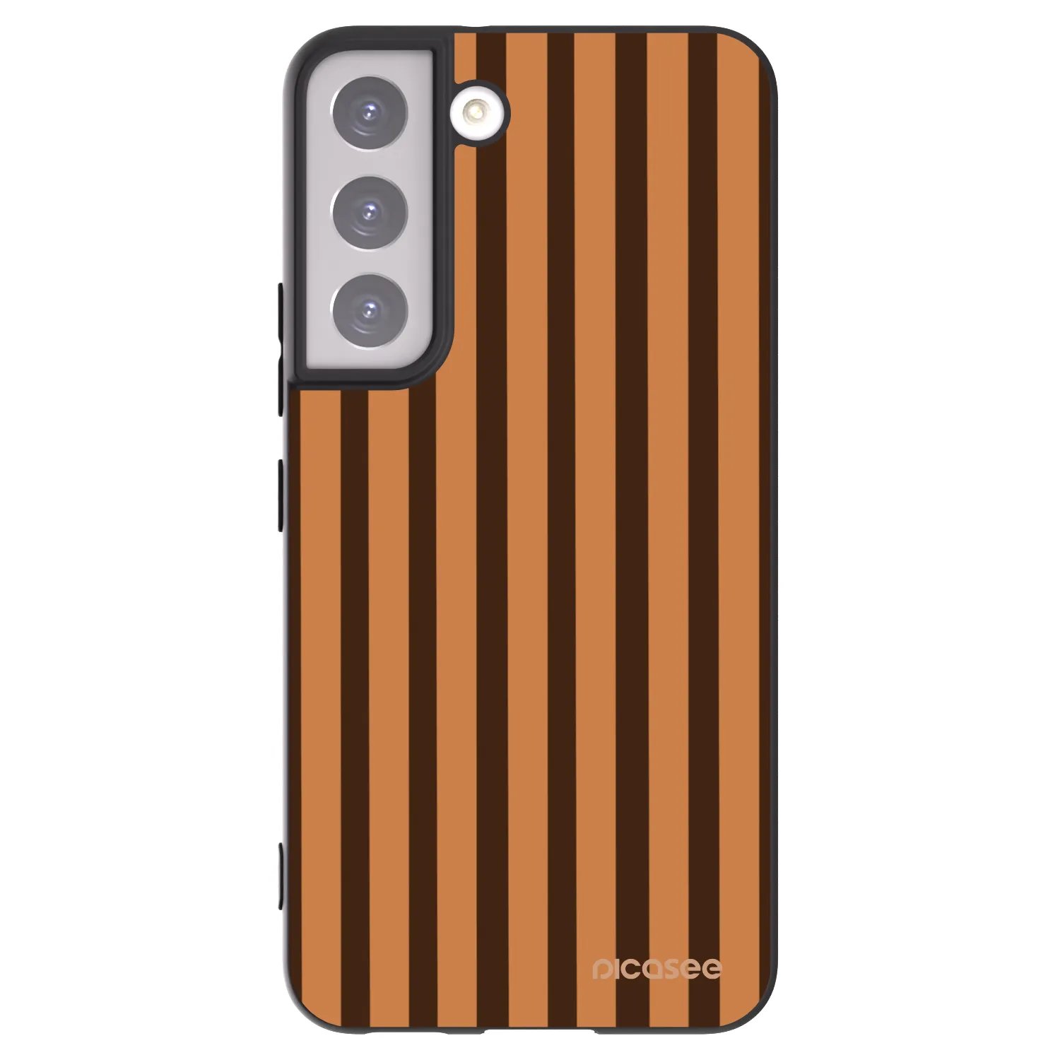 Picasee Μαύρη θήκη σιλικόνης για Samsung Galaxy S22 5G - Caramel lines
