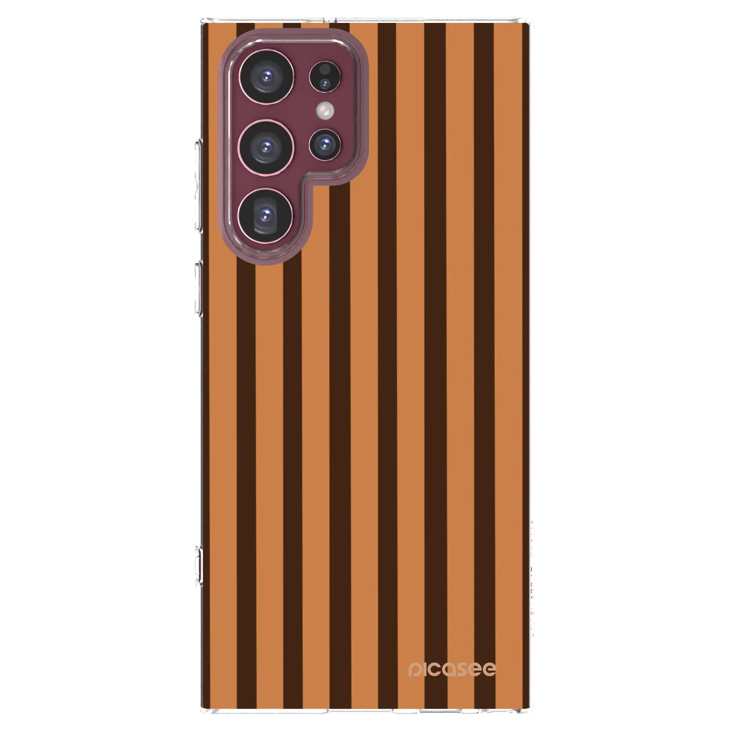 Picasee διαφανής θήκη σιλικόνης Samsung Galaxy S22 Ultra 5G - Caramel lines