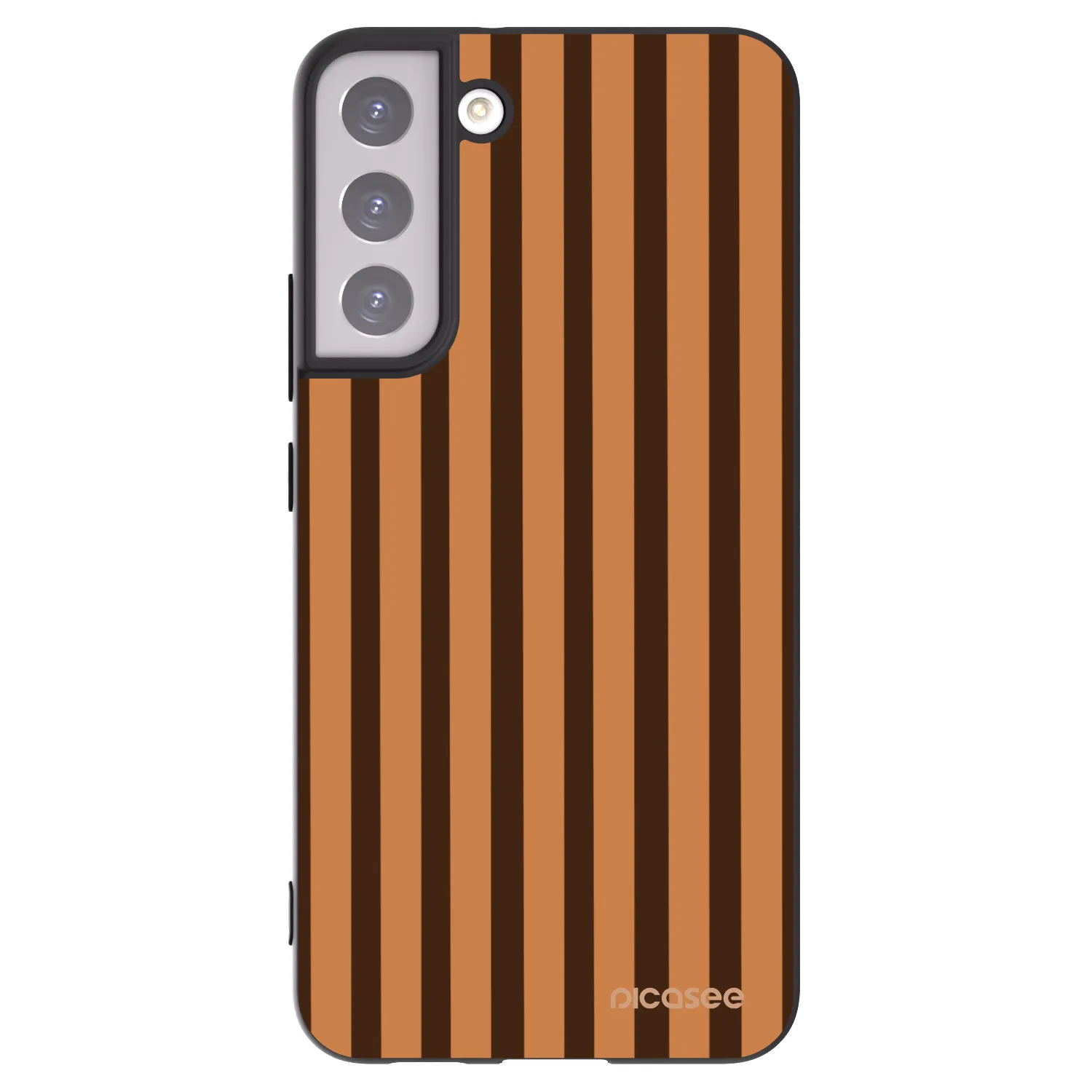 Picasee Μαύρη θήκη σιλικόνης για Samsung Galaxy S22+ 5G - Caramel lines