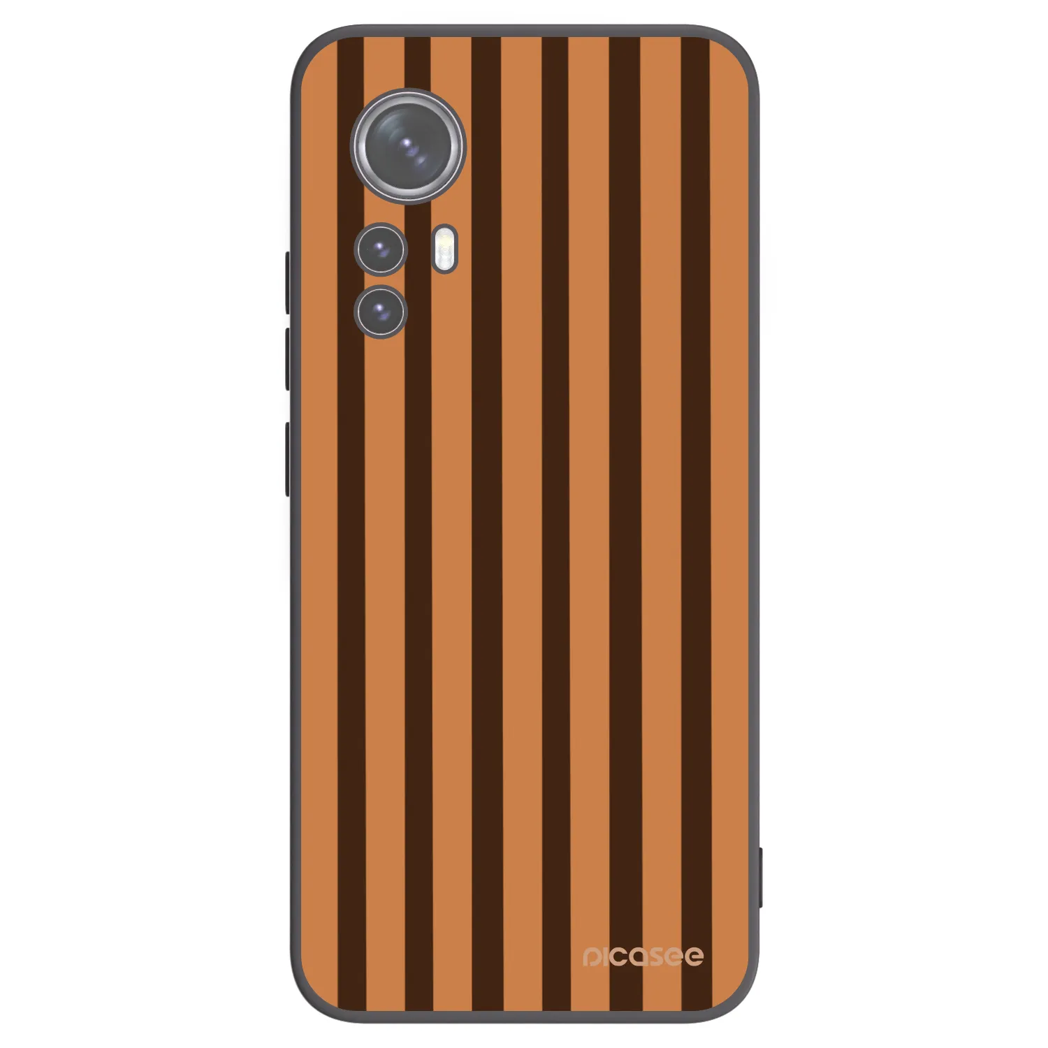 Picasee Μαύρη θήκη σιλικόνης για Xiaomi 12 - Caramel lines