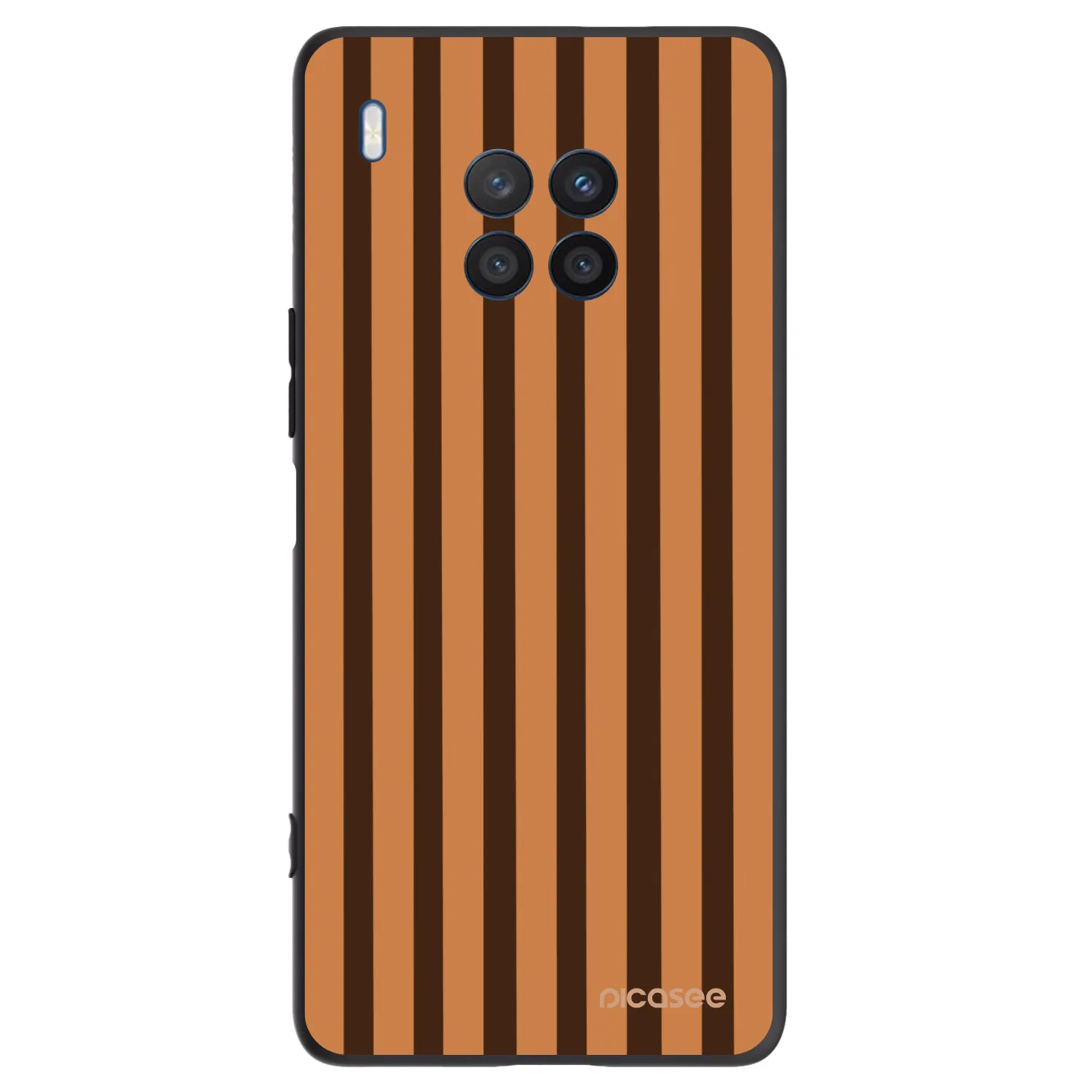 Picasee Μαύρη θήκη σιλικόνης για Honor 50 Lite - Caramel lines