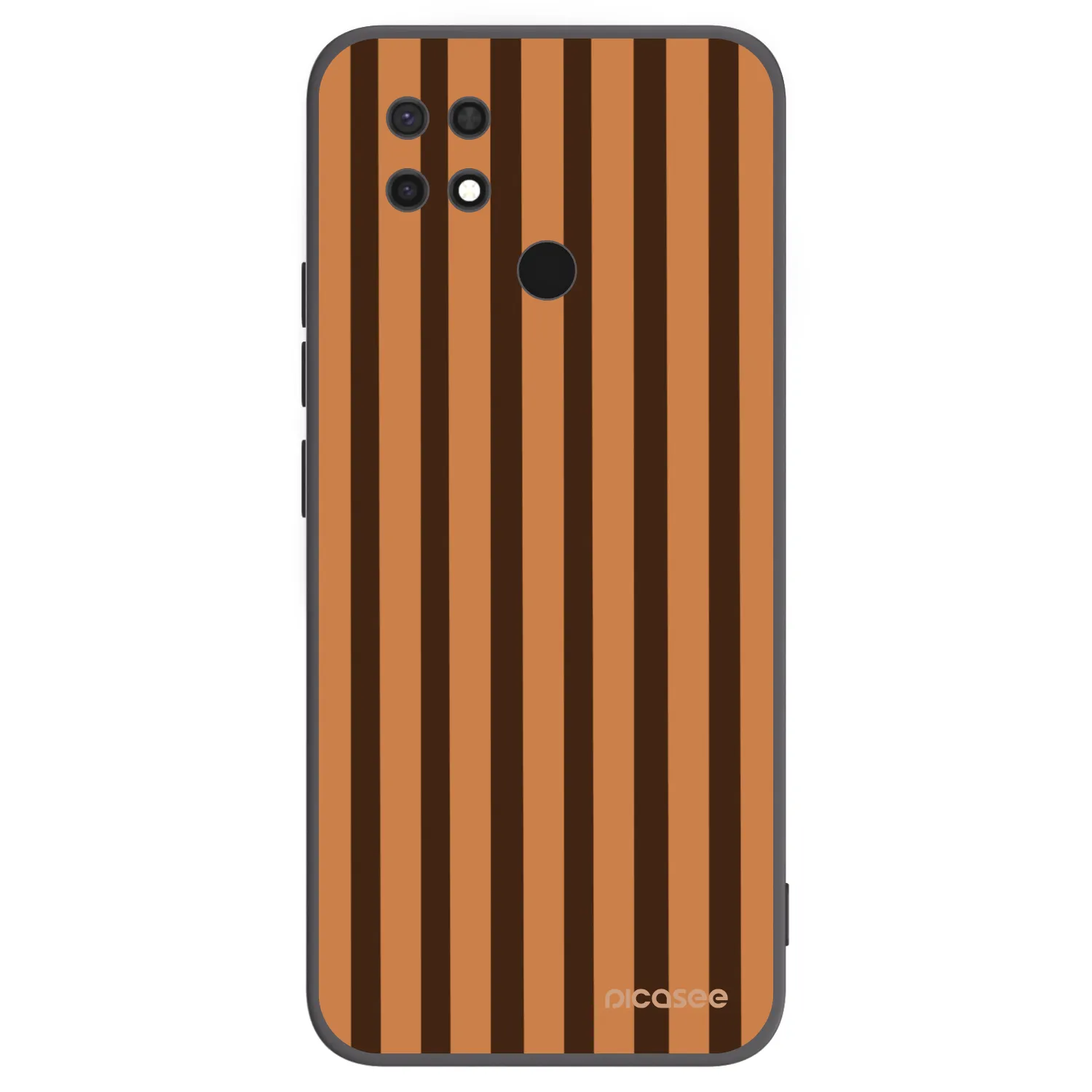 Picasee Μαύρη θήκη σιλικόνης για Xiaomi Redmi 10C - Caramel lines