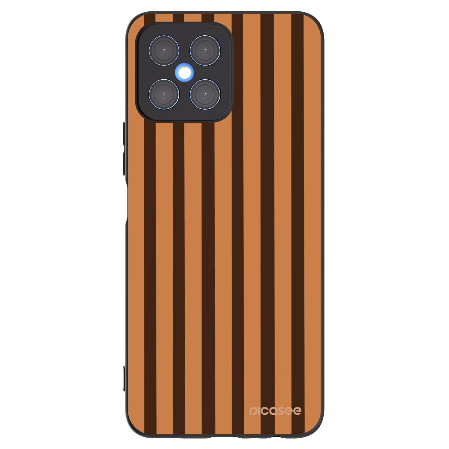 Picasee Μαύρη θήκη σιλικόνης για Honor X8 4G - Caramel lines