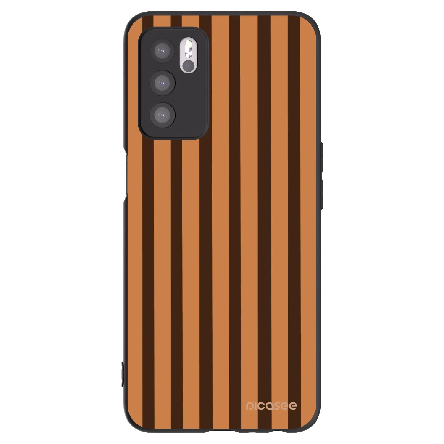 Picasee Μαύρη θήκη σιλικόνης για OPPO A16 - Caramel lines
