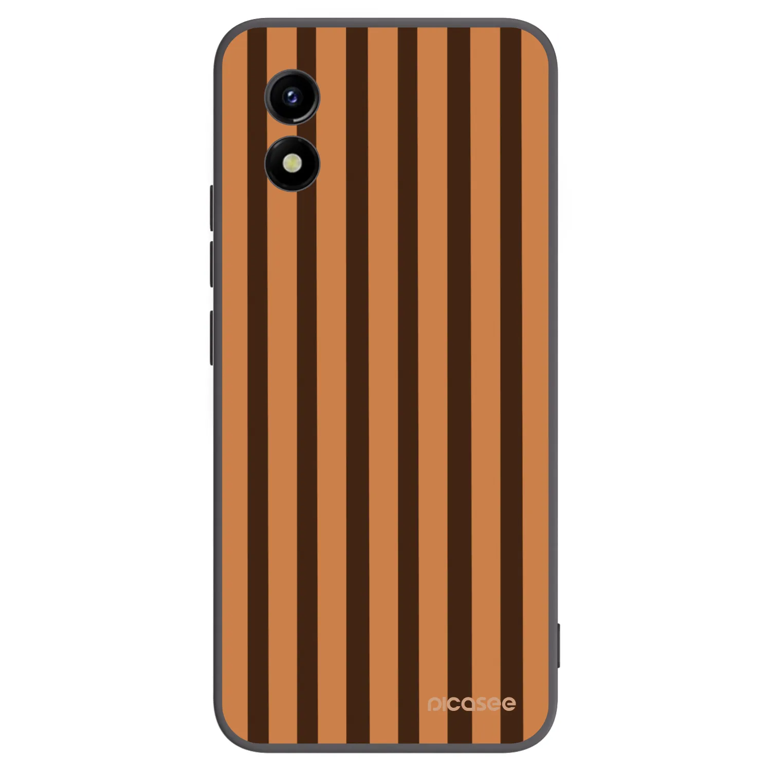 Picasee Μαύρη θήκη σιλικόνης για Vivo Y01 - Caramel lines