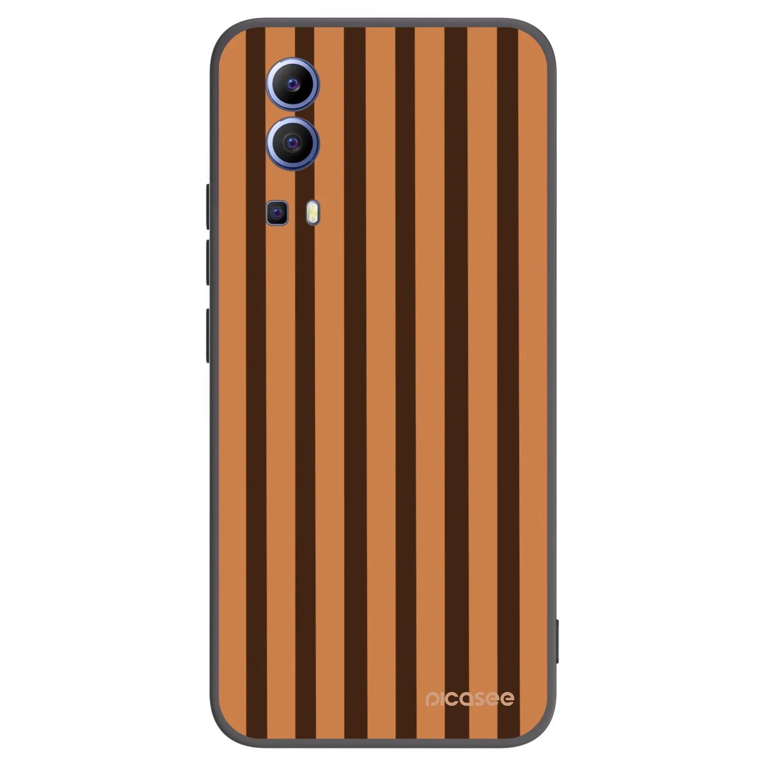 Picasee Μαύρη θήκη σιλικόνης για Vivo Y52 5G - Caramel lines