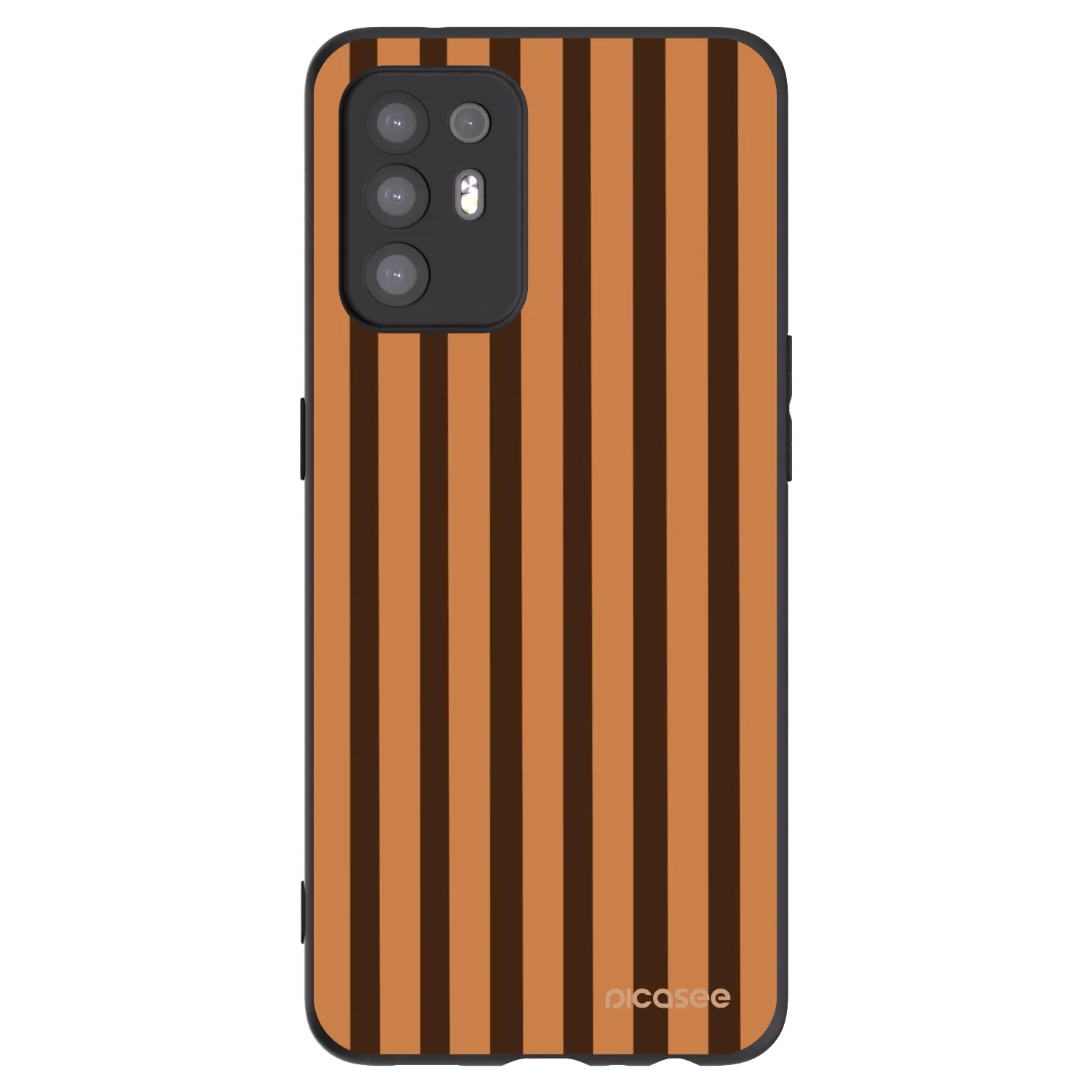 Picasee Μαύρη θήκη σιλικόνης για OPPO A94 5G - Caramel lines