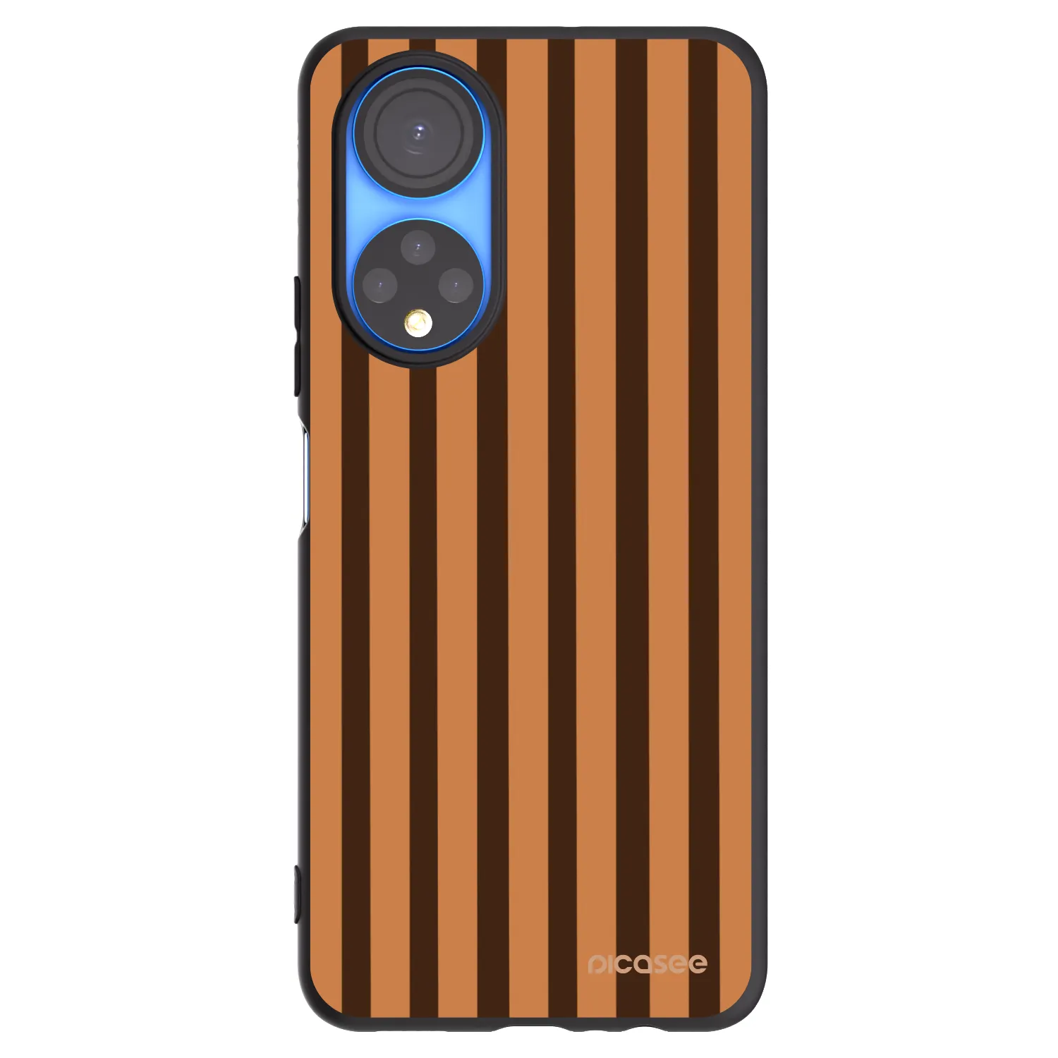 Picasee Μαύρη θήκη σιλικόνης για Honor X7 - Caramel lines