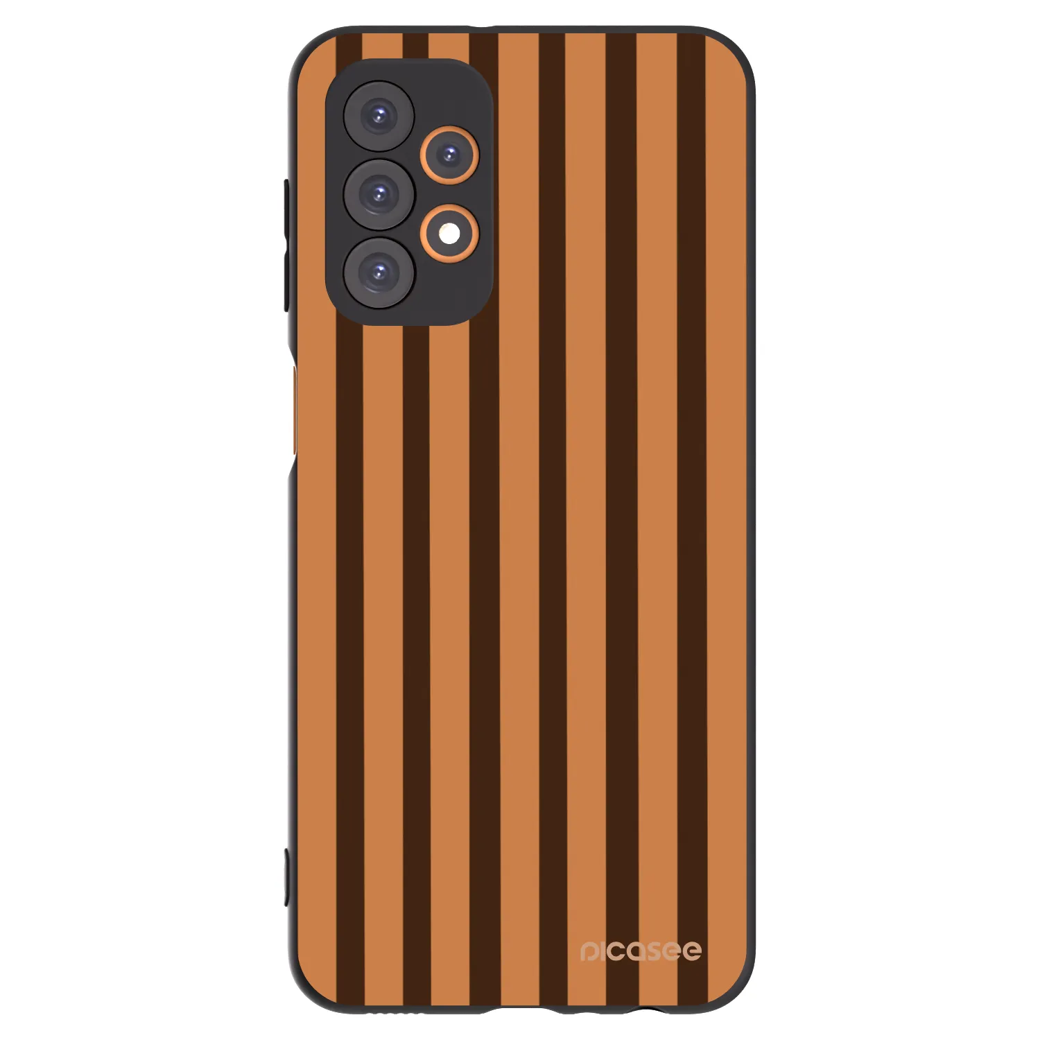 Picasee Μαύρη θήκη σιλικόνης για Samsung Galaxy A23 A235F 4G - Caramel lines