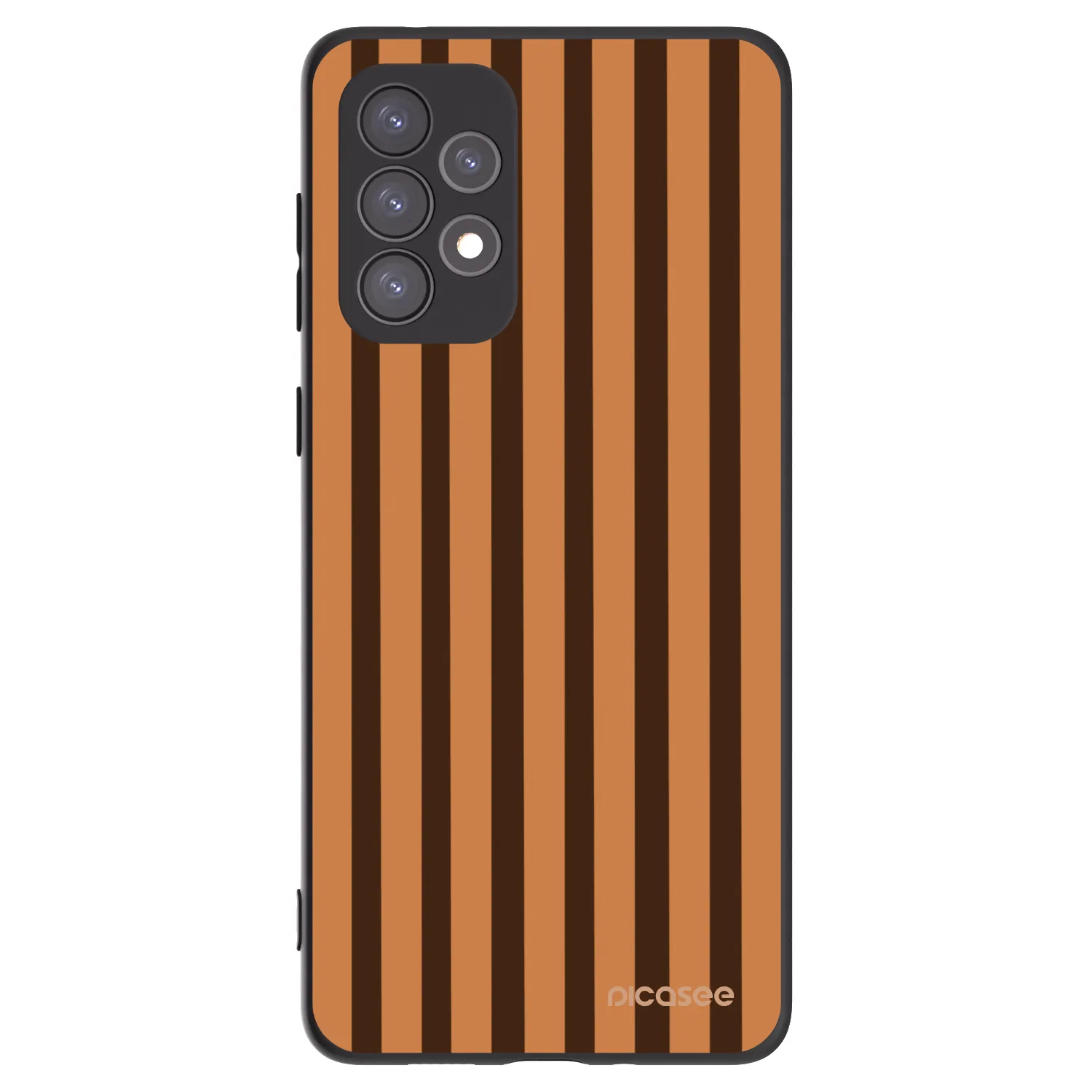 Picasee Μαύρη θήκη σιλικόνης για Samsung Galaxy A73 5G - Caramel lines