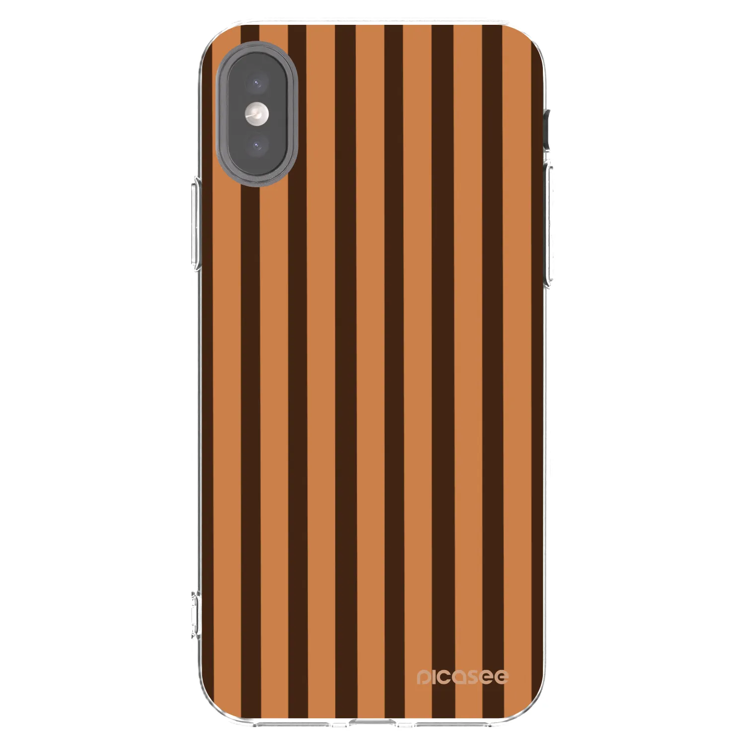 Picasee διαφανής θήκη σιλικόνης Apple iPhone X/XS - Caramel lines