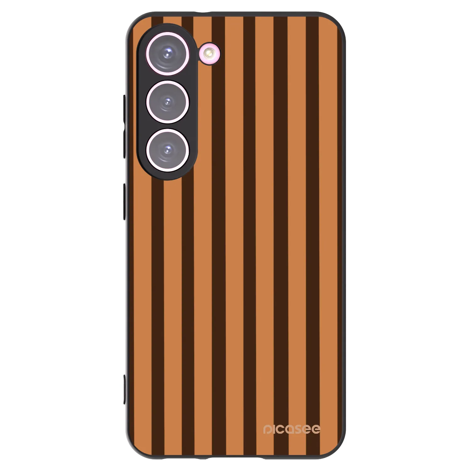 Picasee Μαύρη θήκη σιλικόνης για Samsung Galaxy S23 5G - Caramel lines