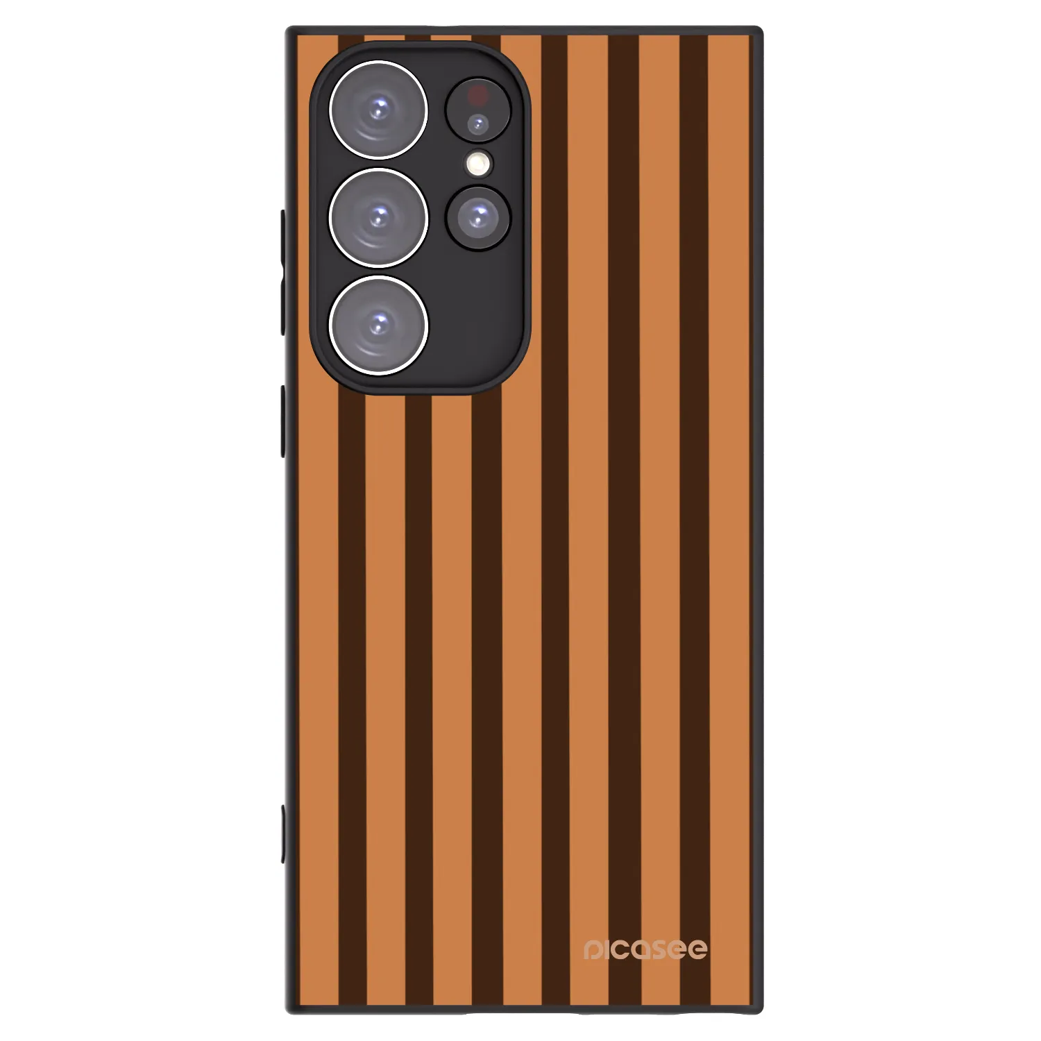 Picasee Μαύρη θήκη σιλικόνης για Samsung Galaxy S23 Ultra 5G - Caramel lines
