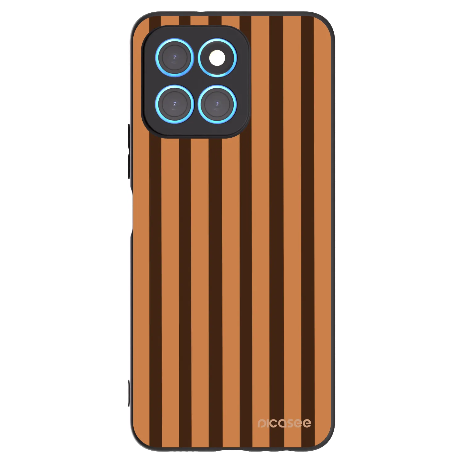 Picasee Μαύρη θήκη σιλικόνης για Honor X8 5G - Caramel lines